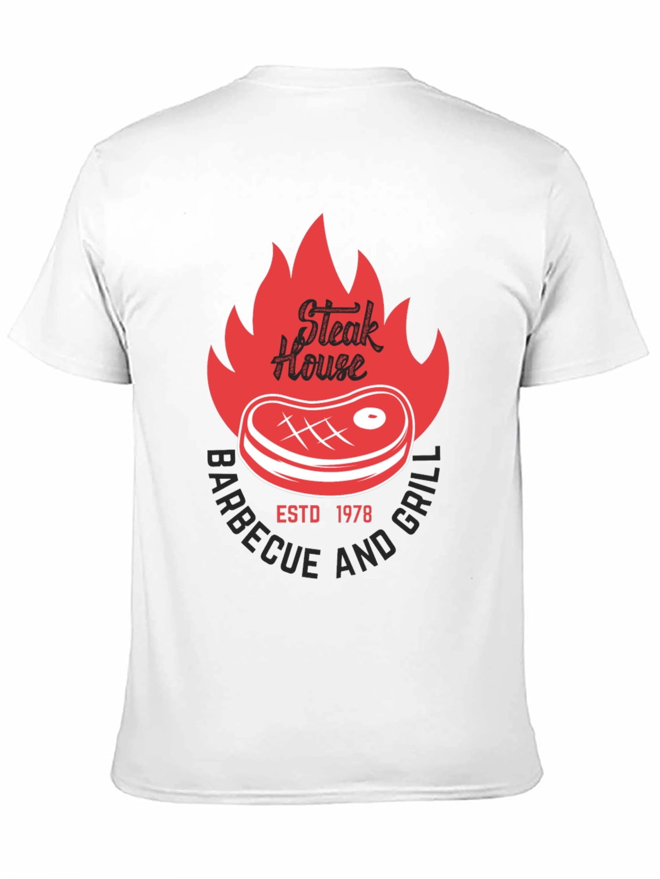 Black Steak House BBQ & Grill T-Shirt view 11
