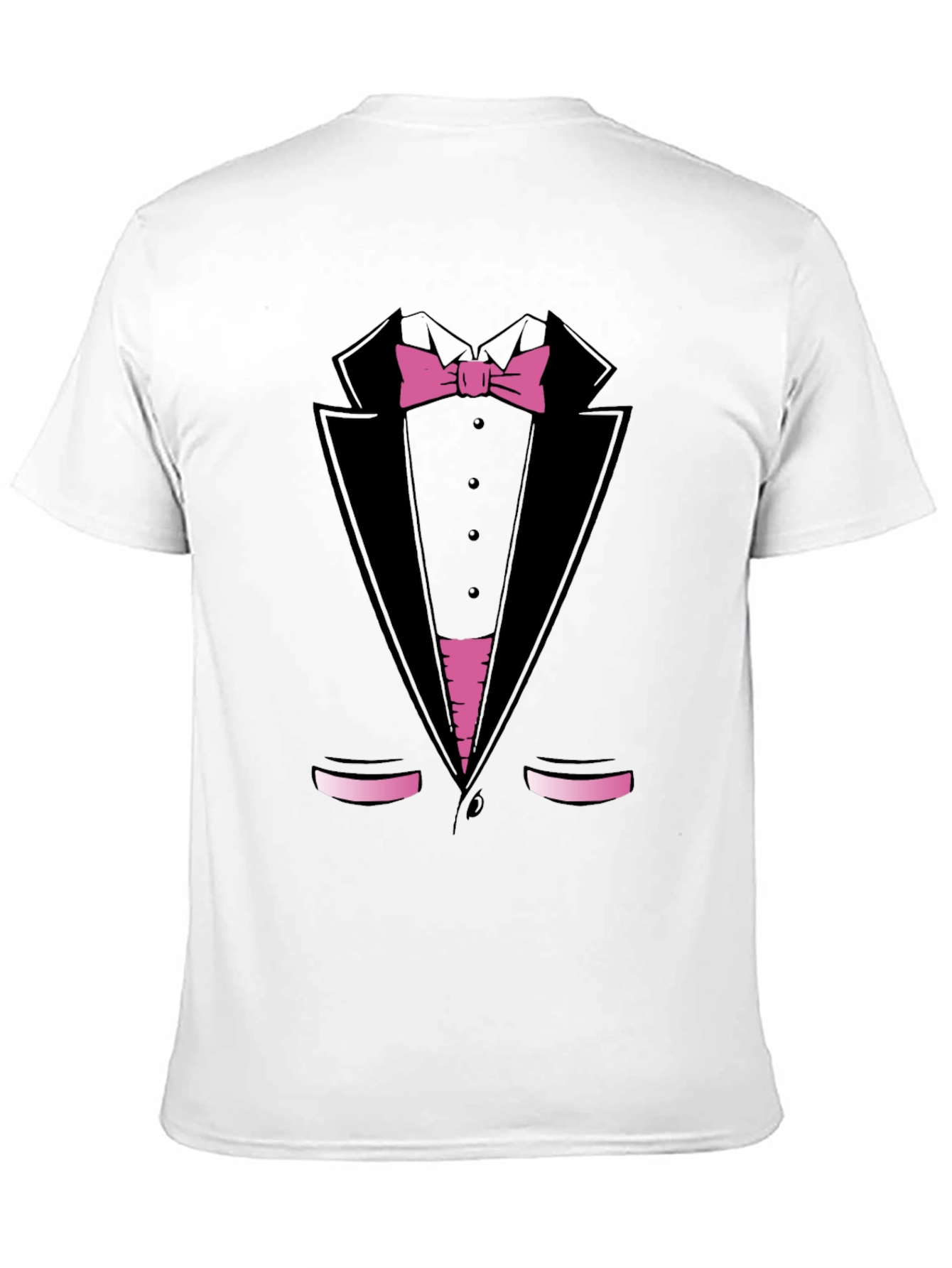 Black Tuxedo Print T-Shirt - Funny Dress Up Tee view 11