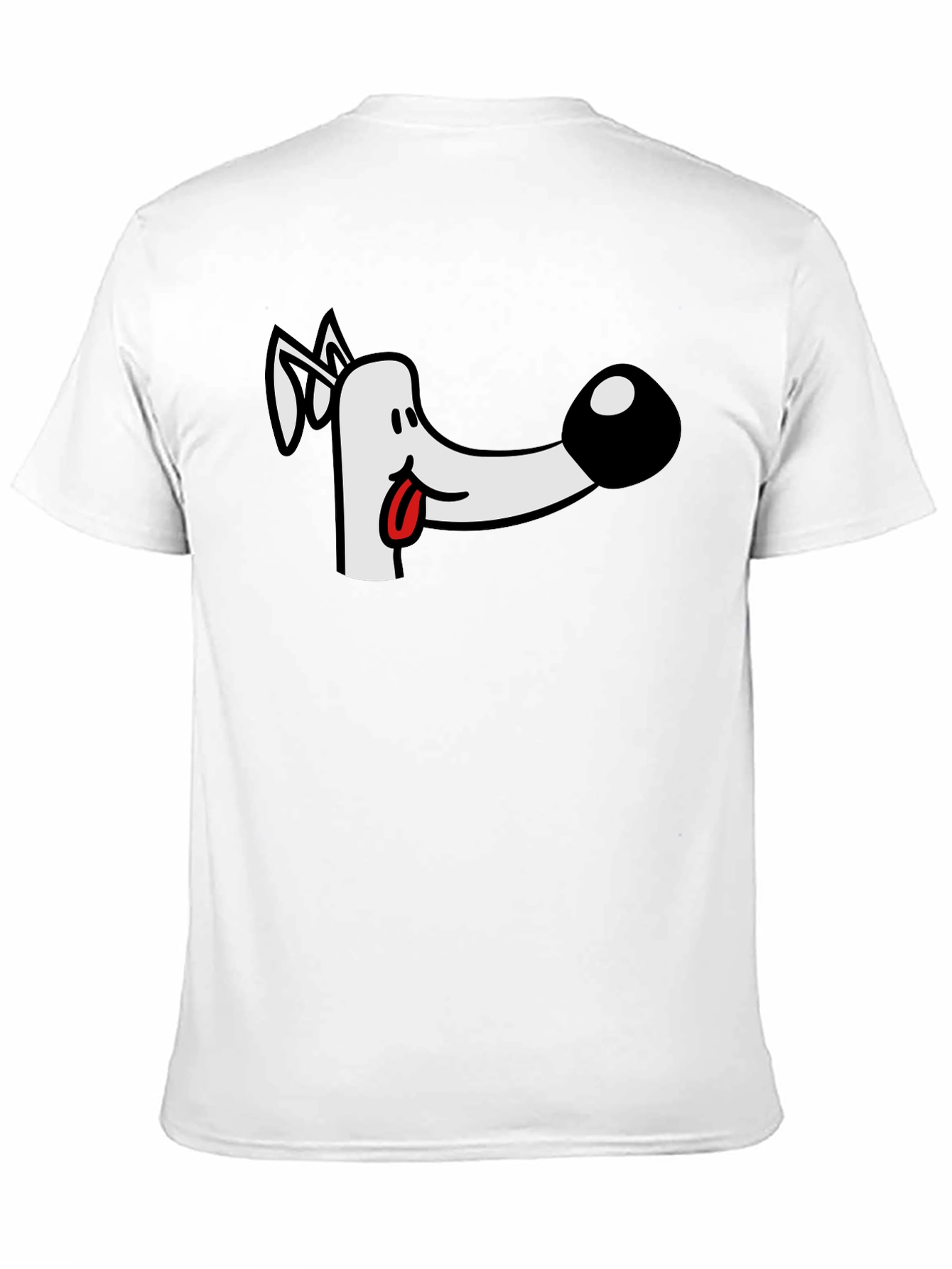 Black Cartoon Dog Graphic Tee - Black Cotton T-Shirt view 11