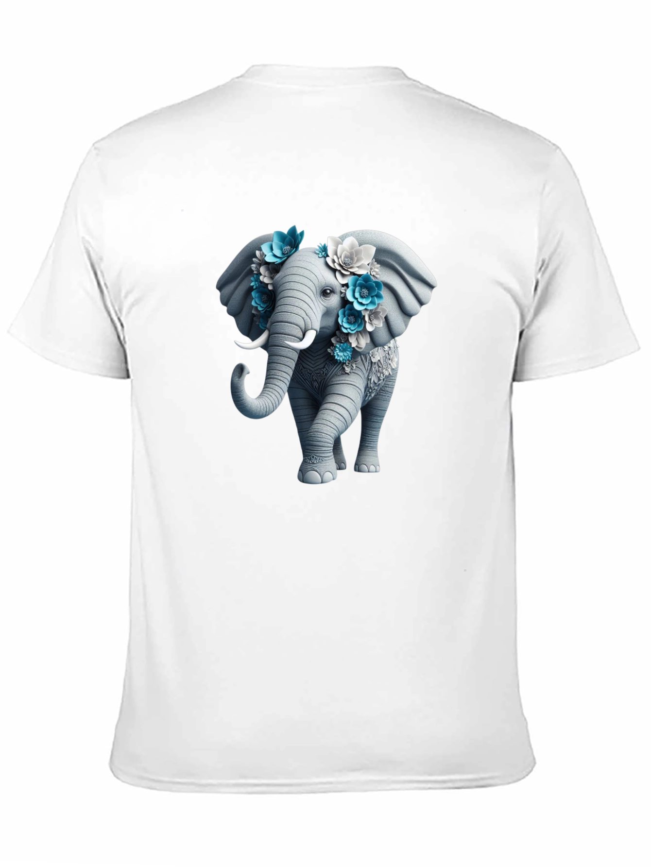Black Floral Elephant Graphic Tee - Unique Design view 11