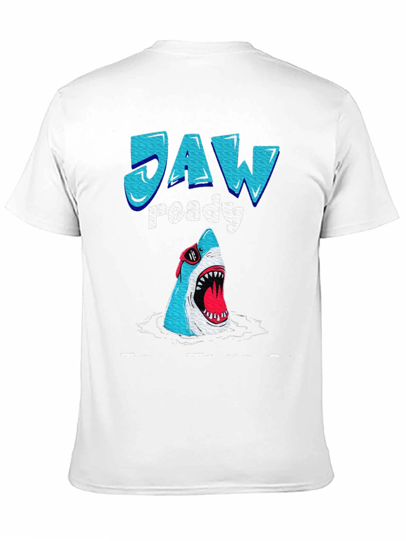 Black Jaw Ready Funny Shark Graphic T-Shirt view 11
