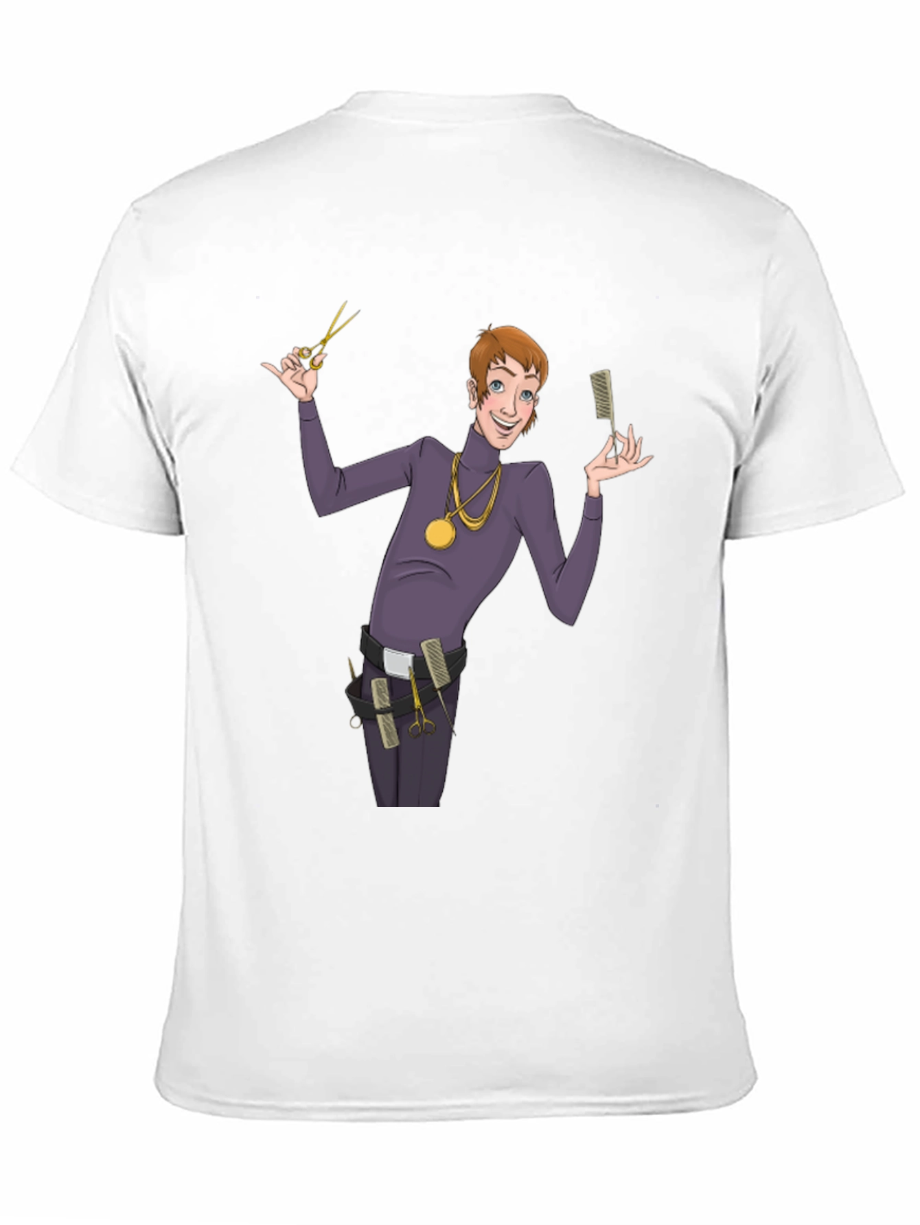 Black Barber Cartoon Graphic T-Shirt view 11