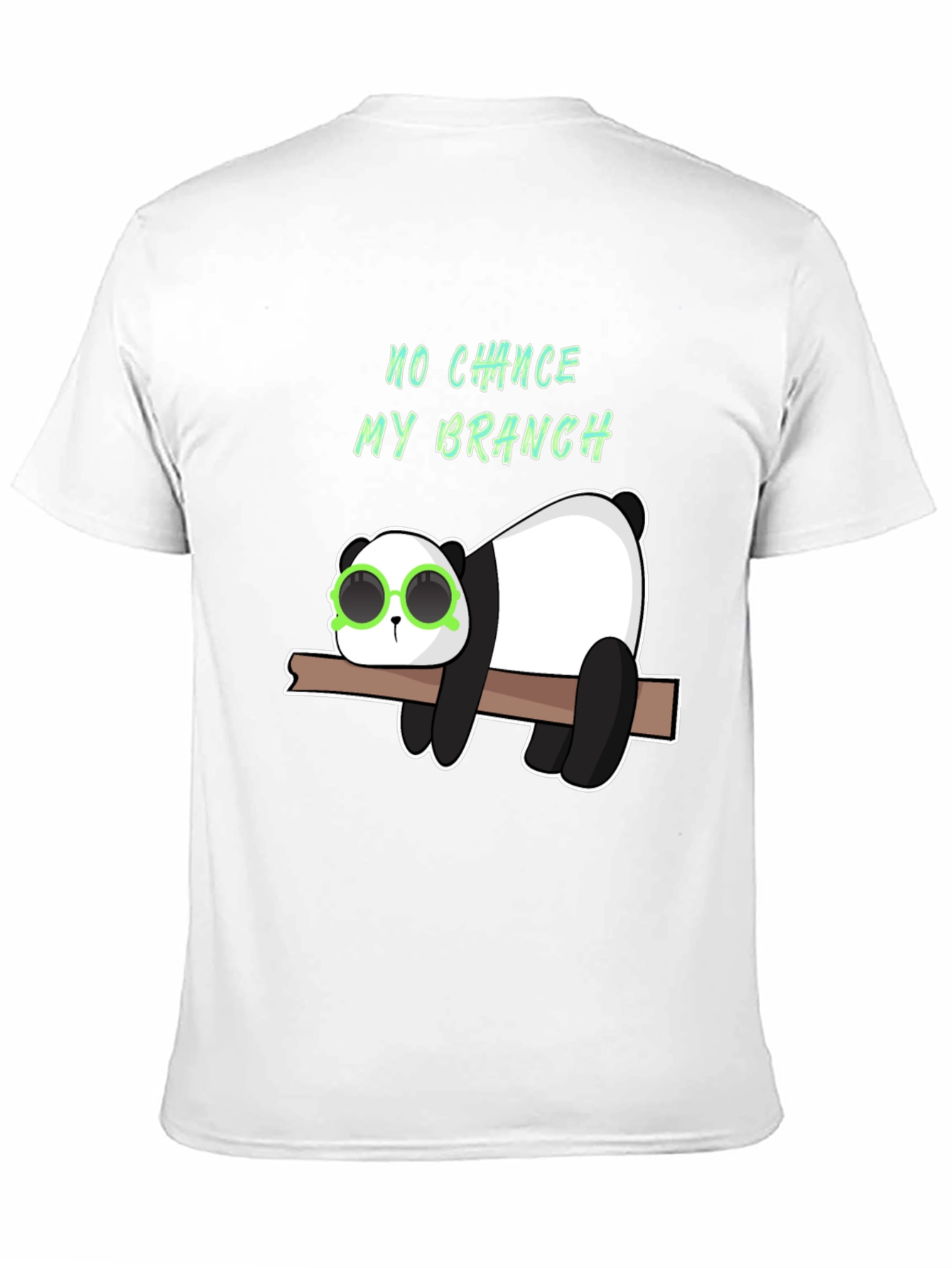 Black Lazy Panda on Branch Graphic T-Shirt view 11