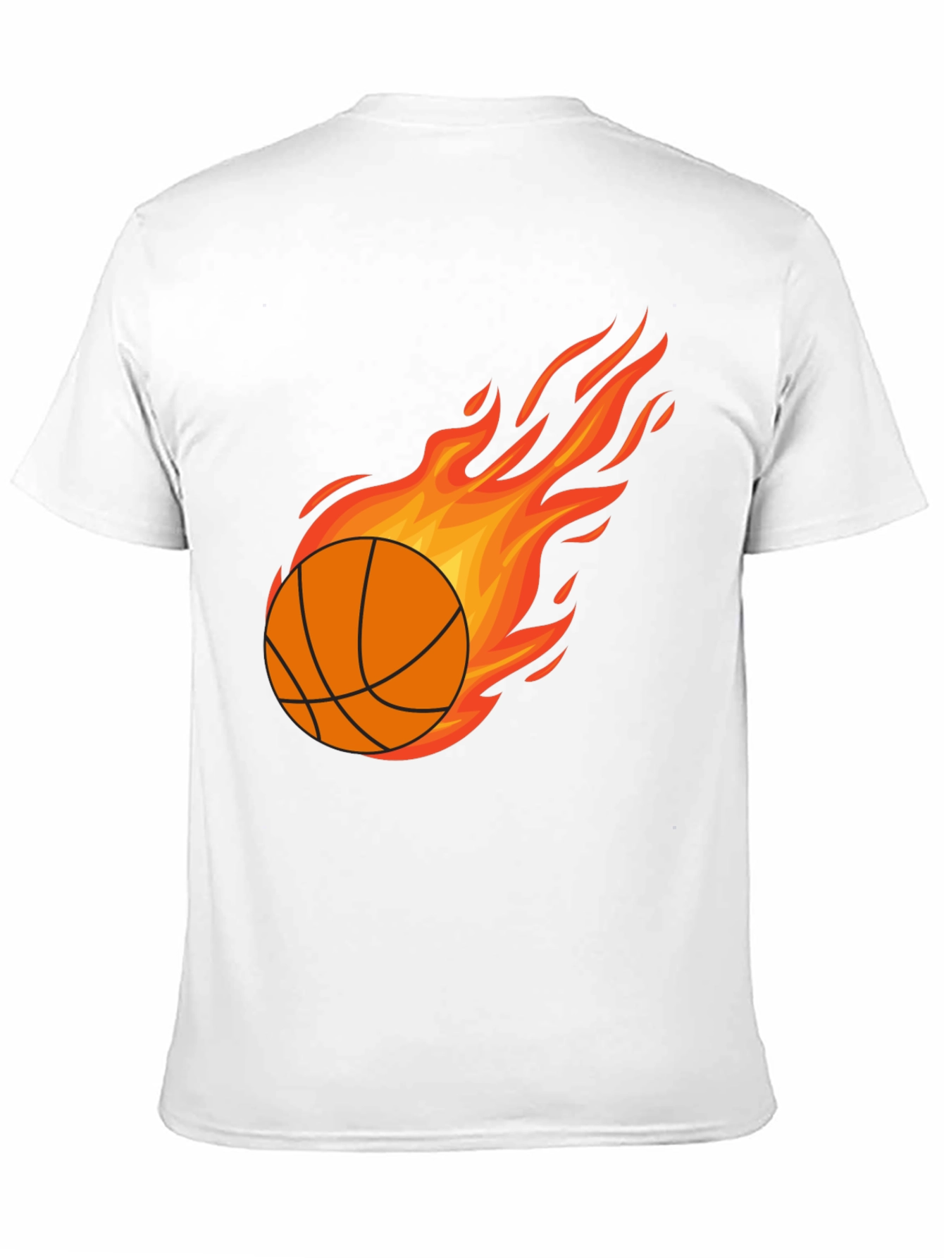 Black Fiery Basketball Graphic Tee - Men's Black T-Shirt view 11