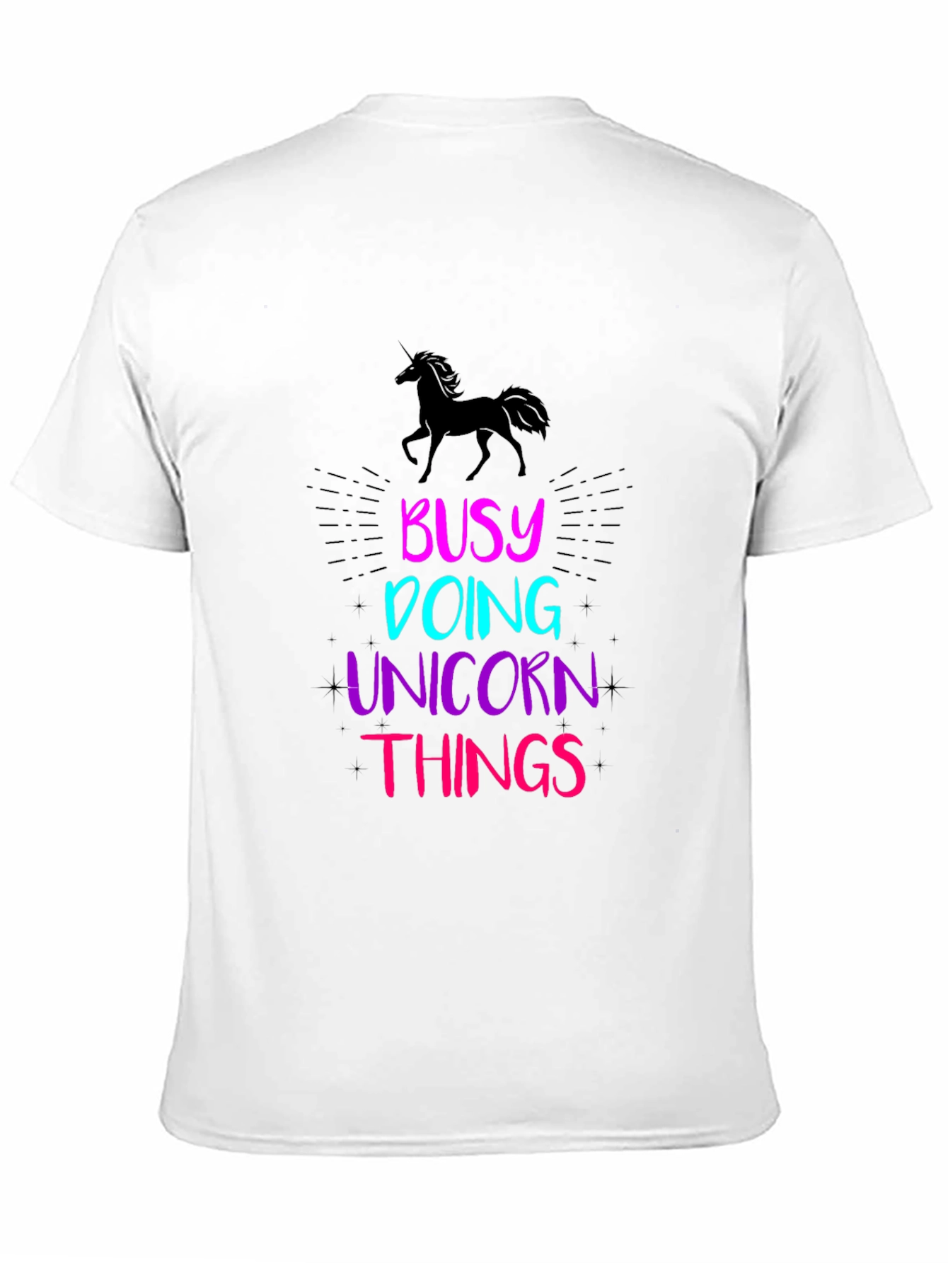 Black Busy Doing Unicorn Things Graphic Tee view 11