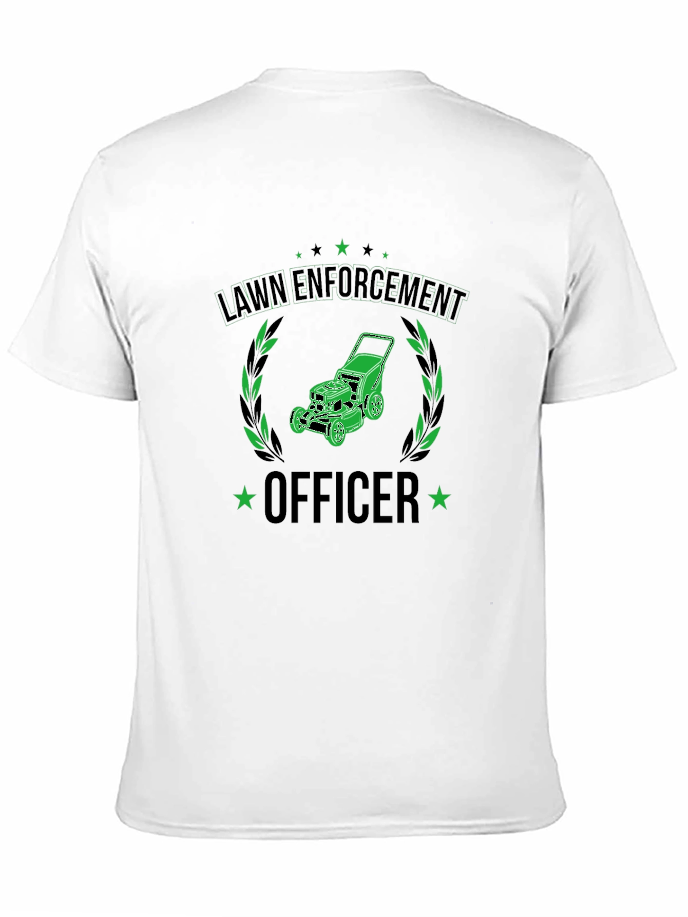 Black Lawn Enforcement Officer Graphic T-Shirt view 11
