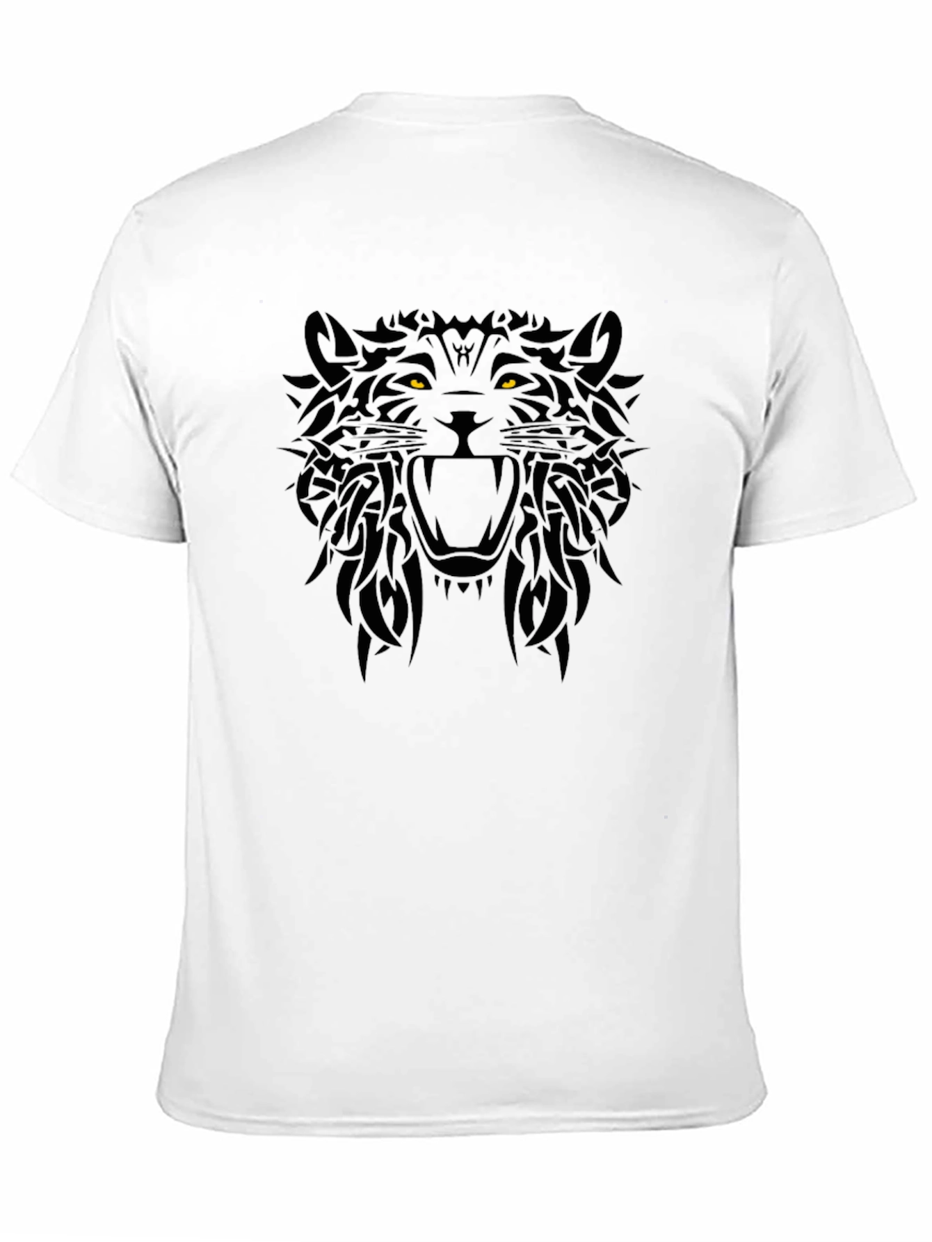 Black Tribal Tiger Graphic Black T-Shirt view 11