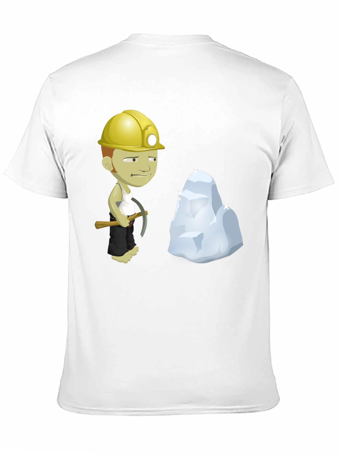 Black Miner Cartoon Black T-Shirt view 11