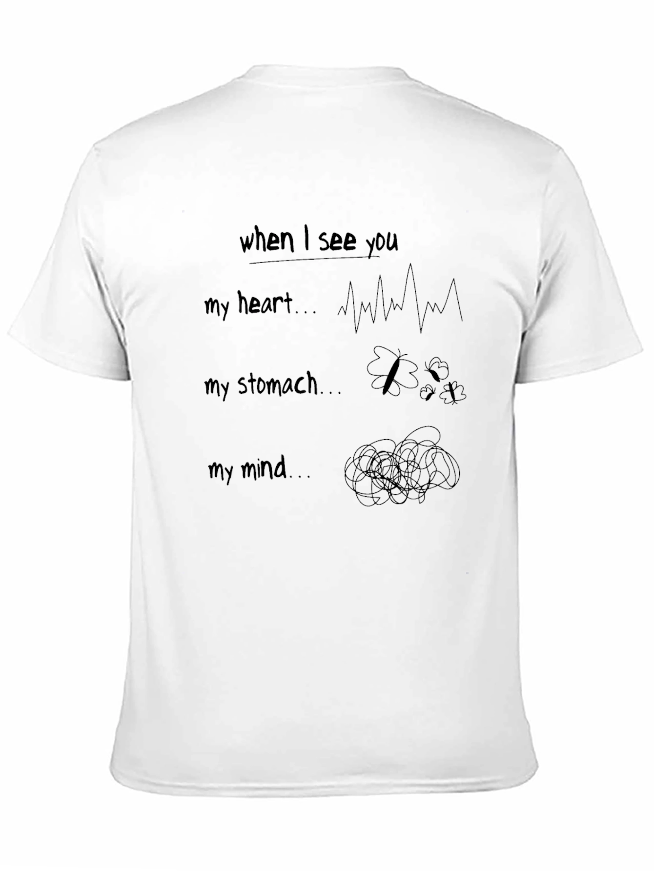 Black When I See You Graphic Tee - Heart, Stomach, Mind view 11