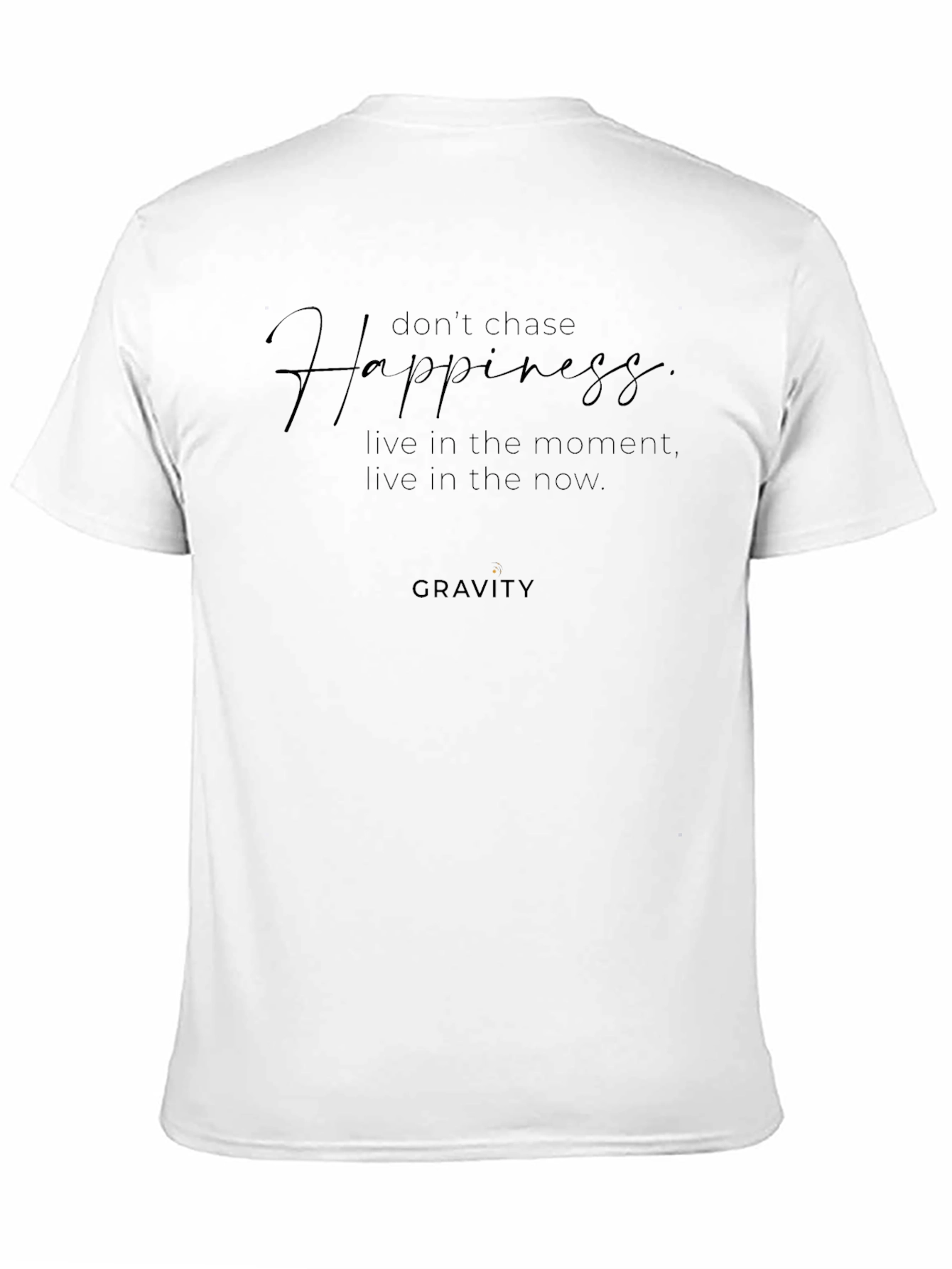 Black Motivational Black T-Shirt - Happiness Quote view 11