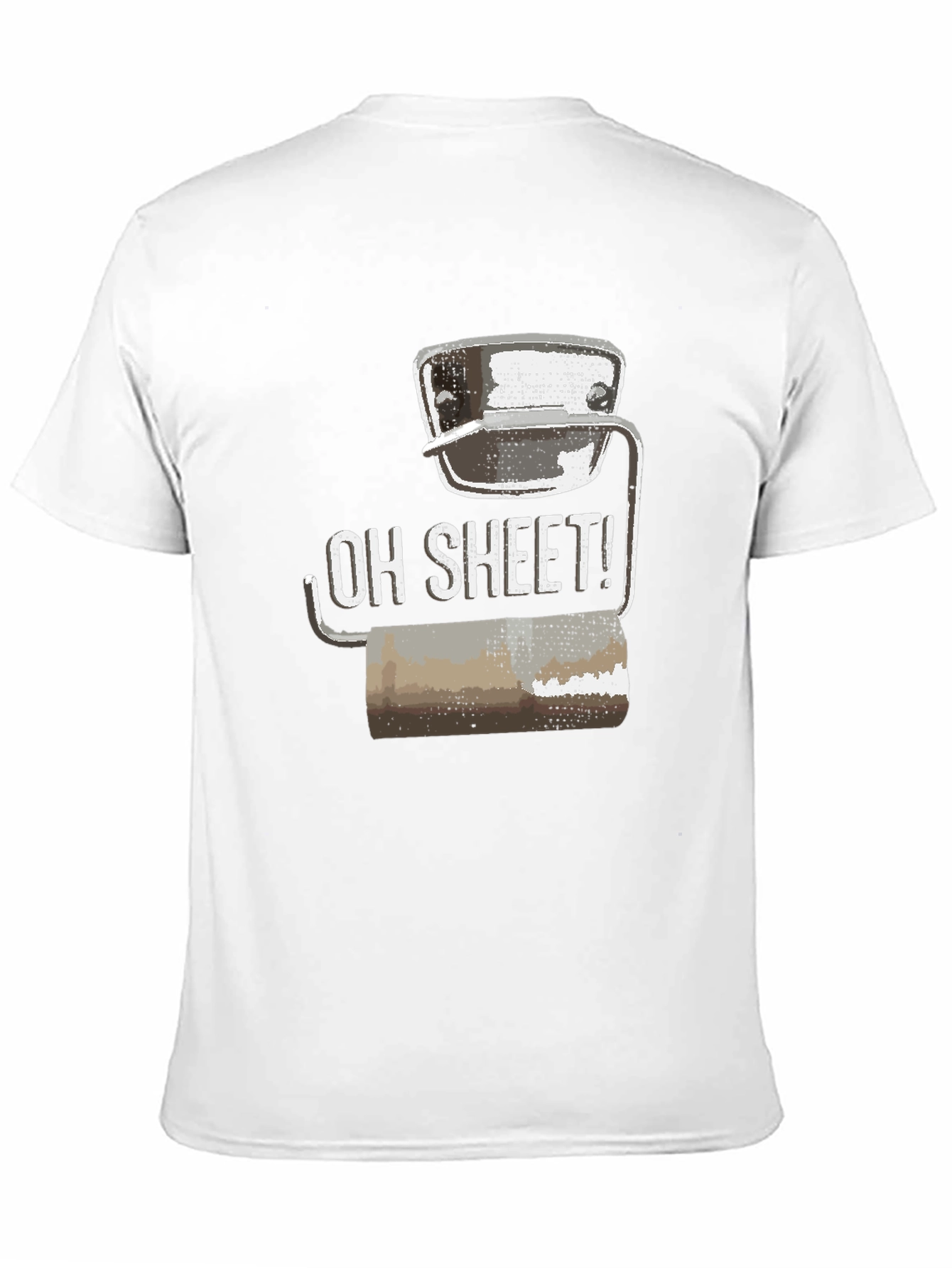 Black Humorous 'Oh Sheet!' Toilet Paper T-Shirt view 11