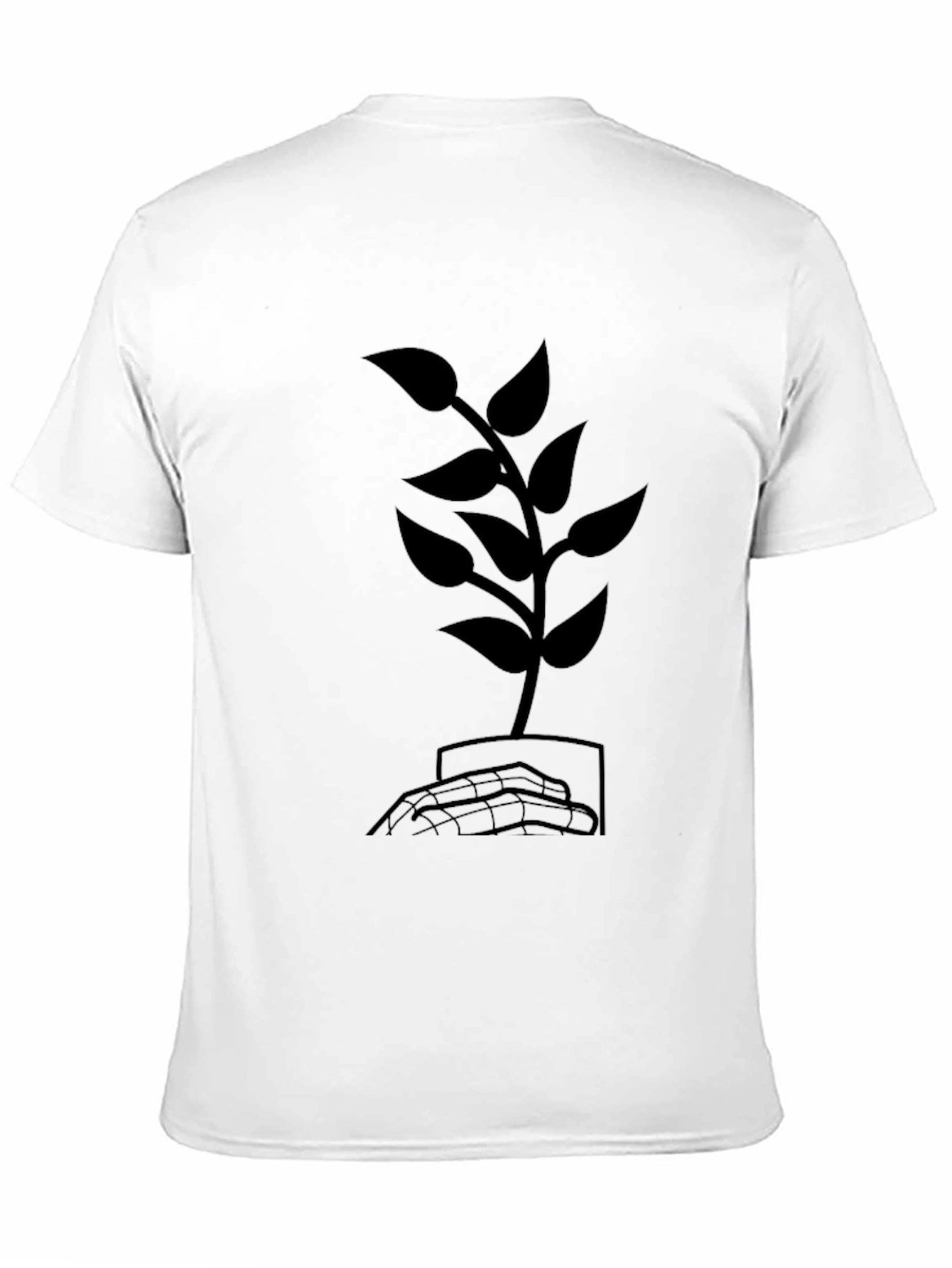 Black Nature's Grasp T-Shirt - Black Plant Design view 11