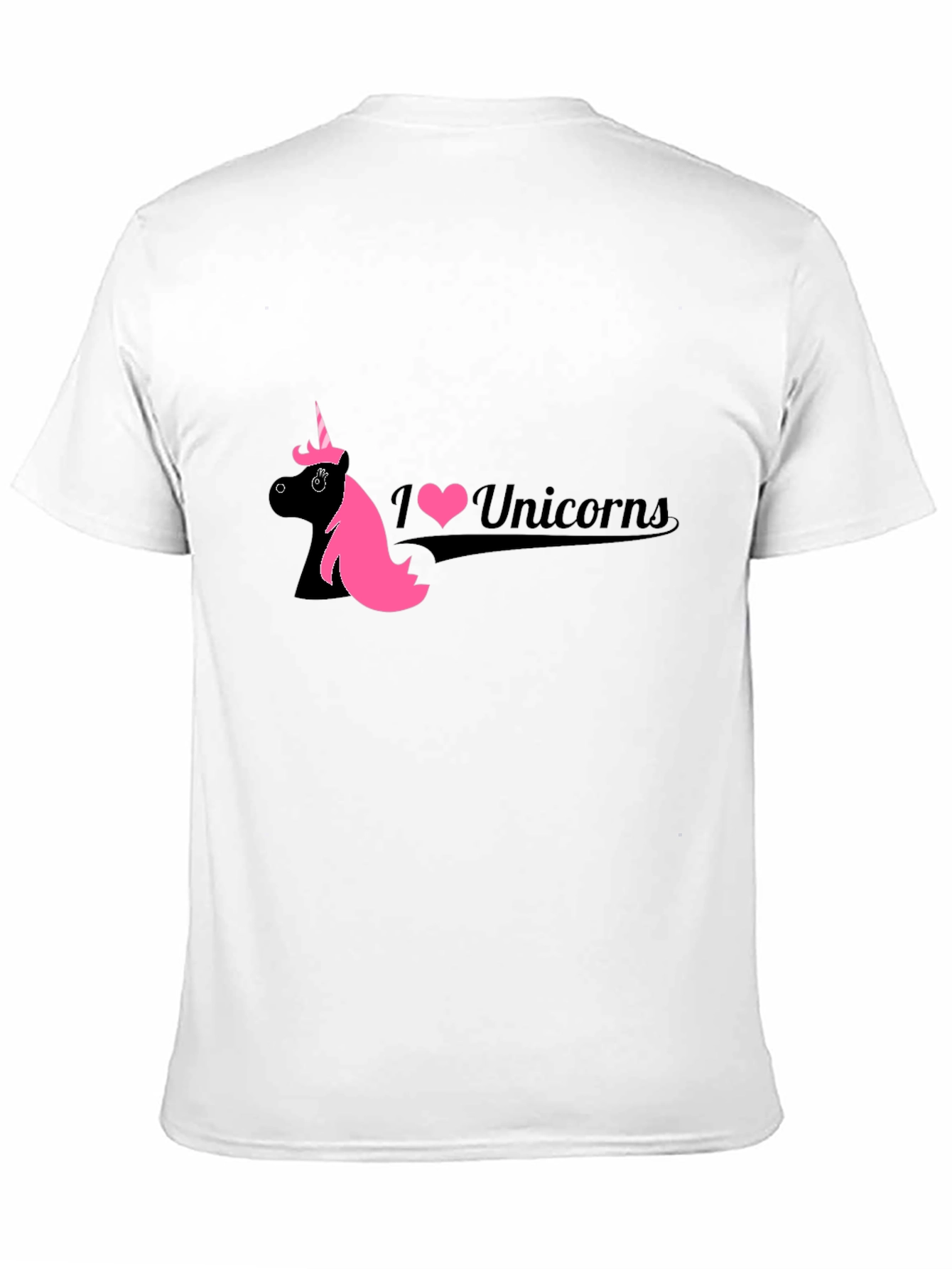 Black I Love Unicorns Black T-Shirt view 11