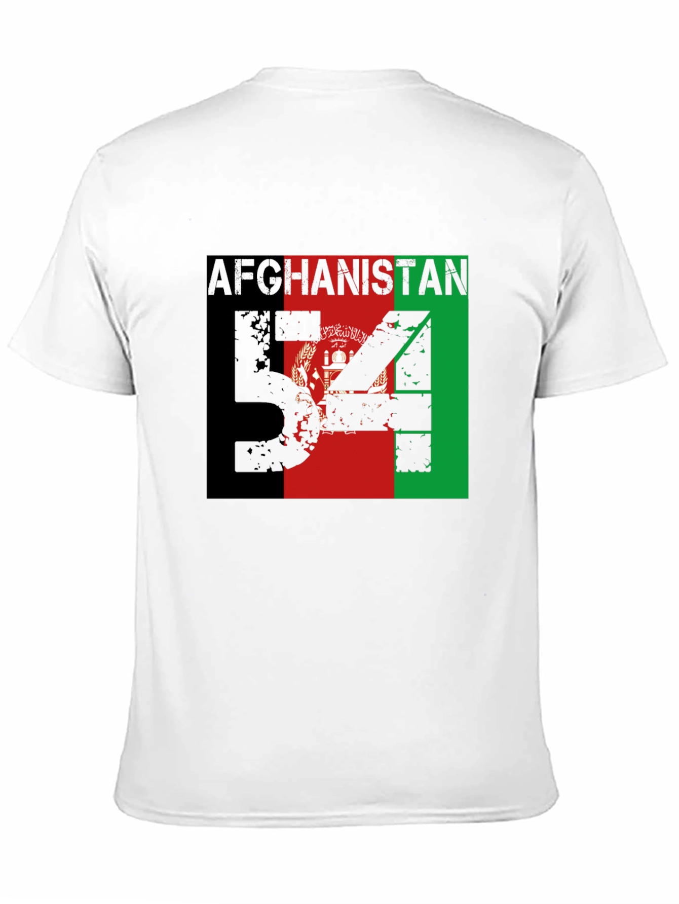 Black Afghanistan Flag T-Shirt Men's Black Patriotic Graphic Tee view 11