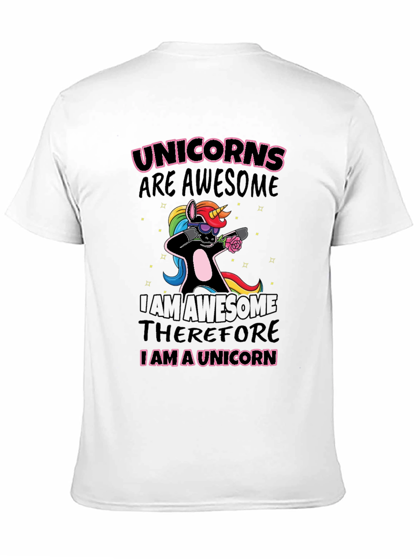 Unicorns Are Awesome Black Graphic T-Shirt - 11