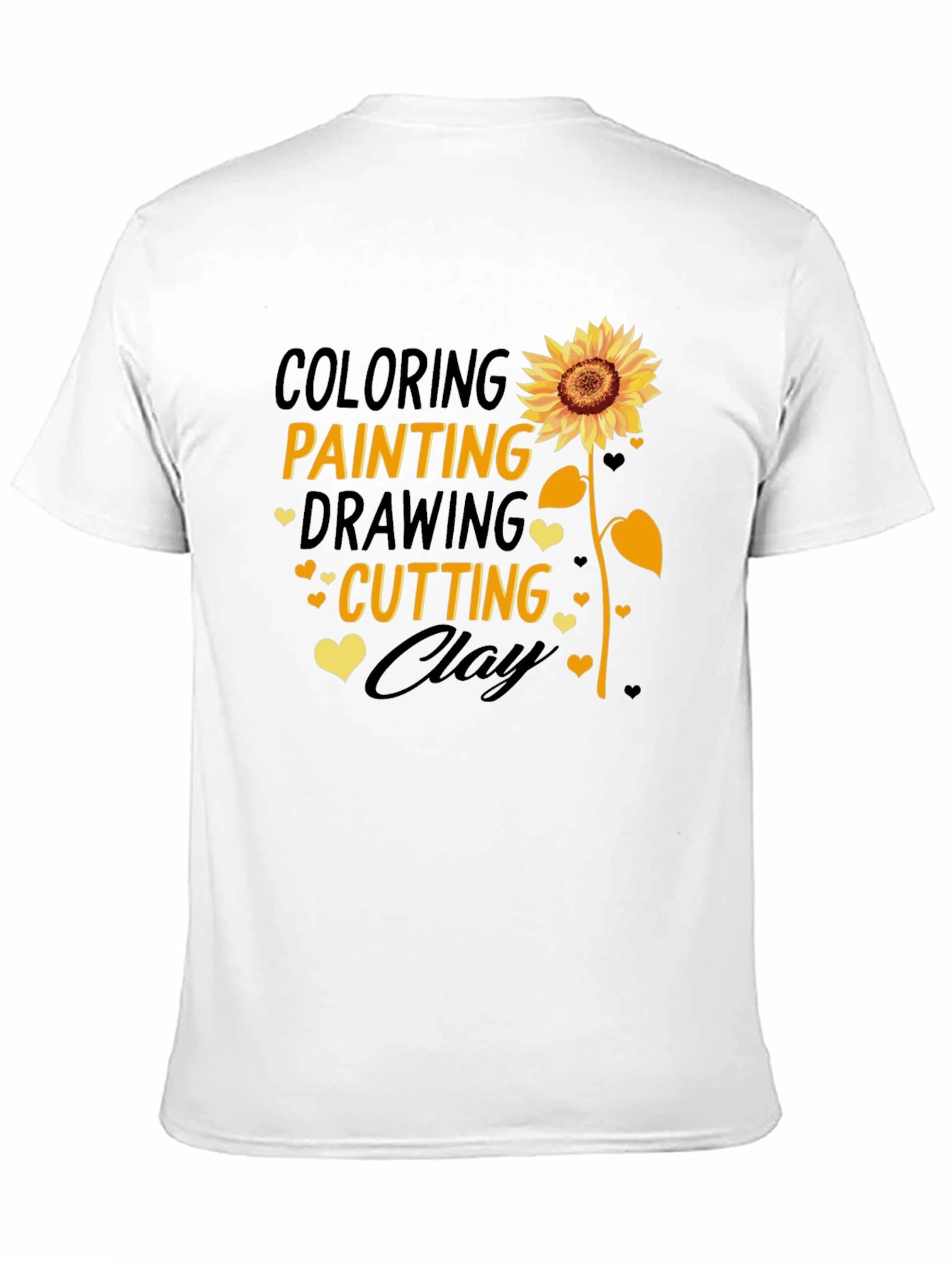 Black Creative Arts Sunflower Tee: Coloring, Painting, Drawing, Cutting, Clay view 11