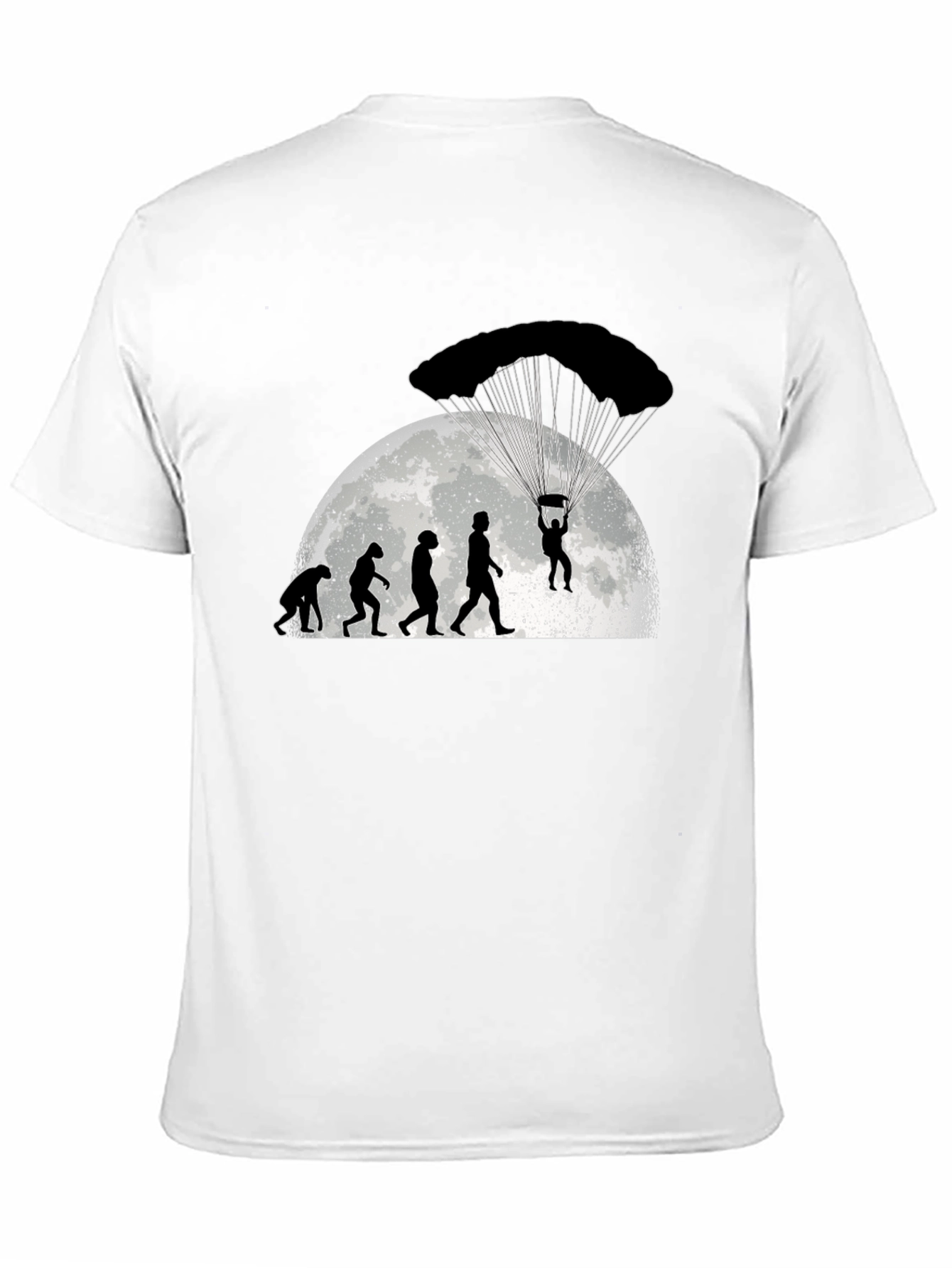 Black Skydiving Evolution T-Shirt - Black Cotton Tee view 11
