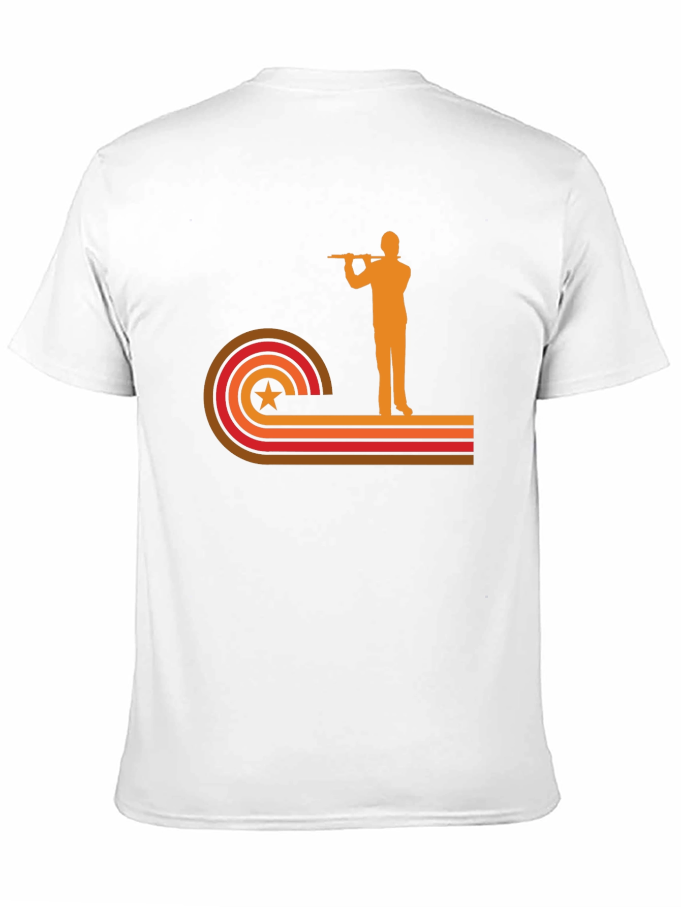 Black Retro Flute Player Graphic Tee view 11