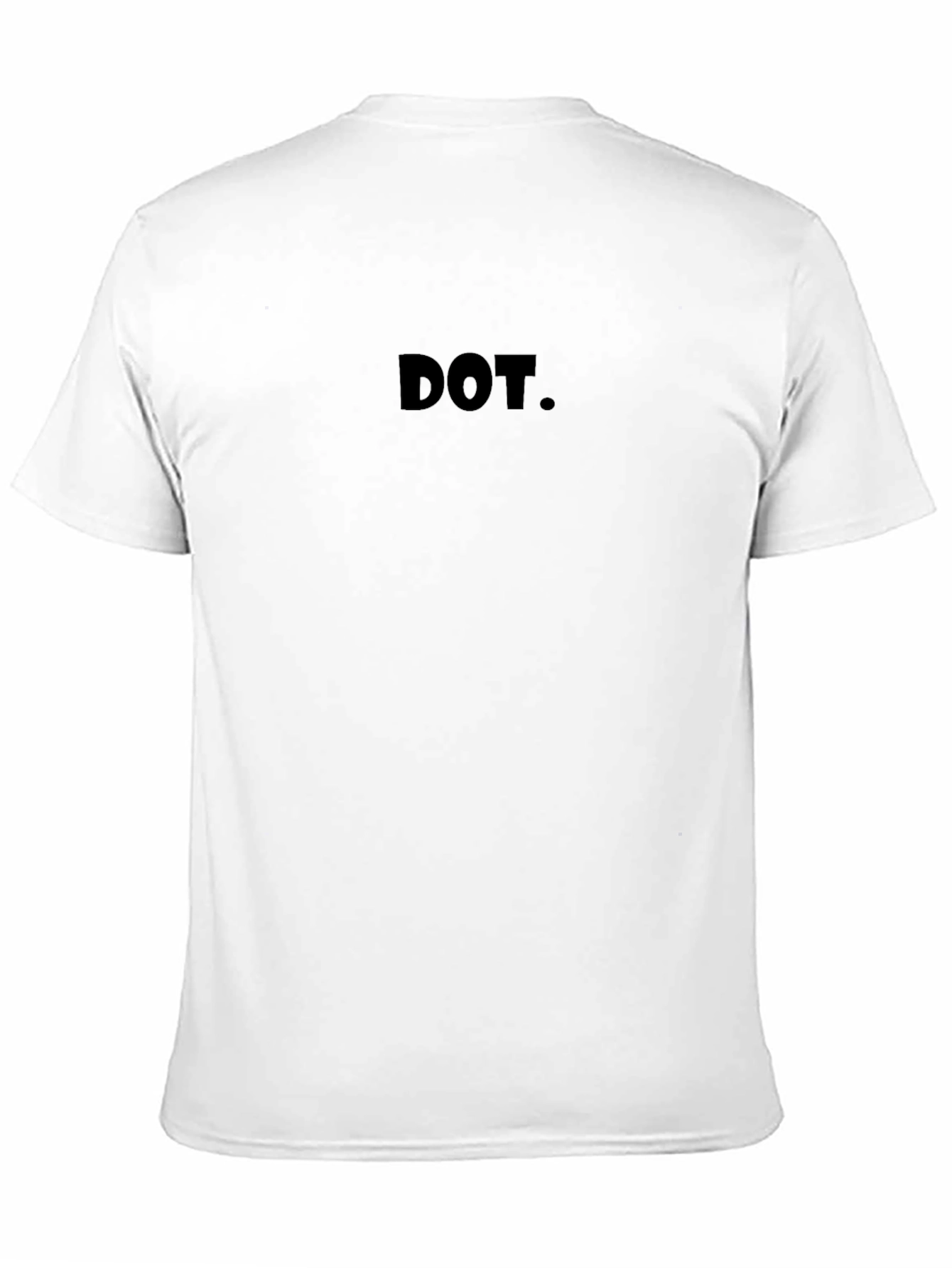 Black Minimalist DOT. Black T-Shirt view 11