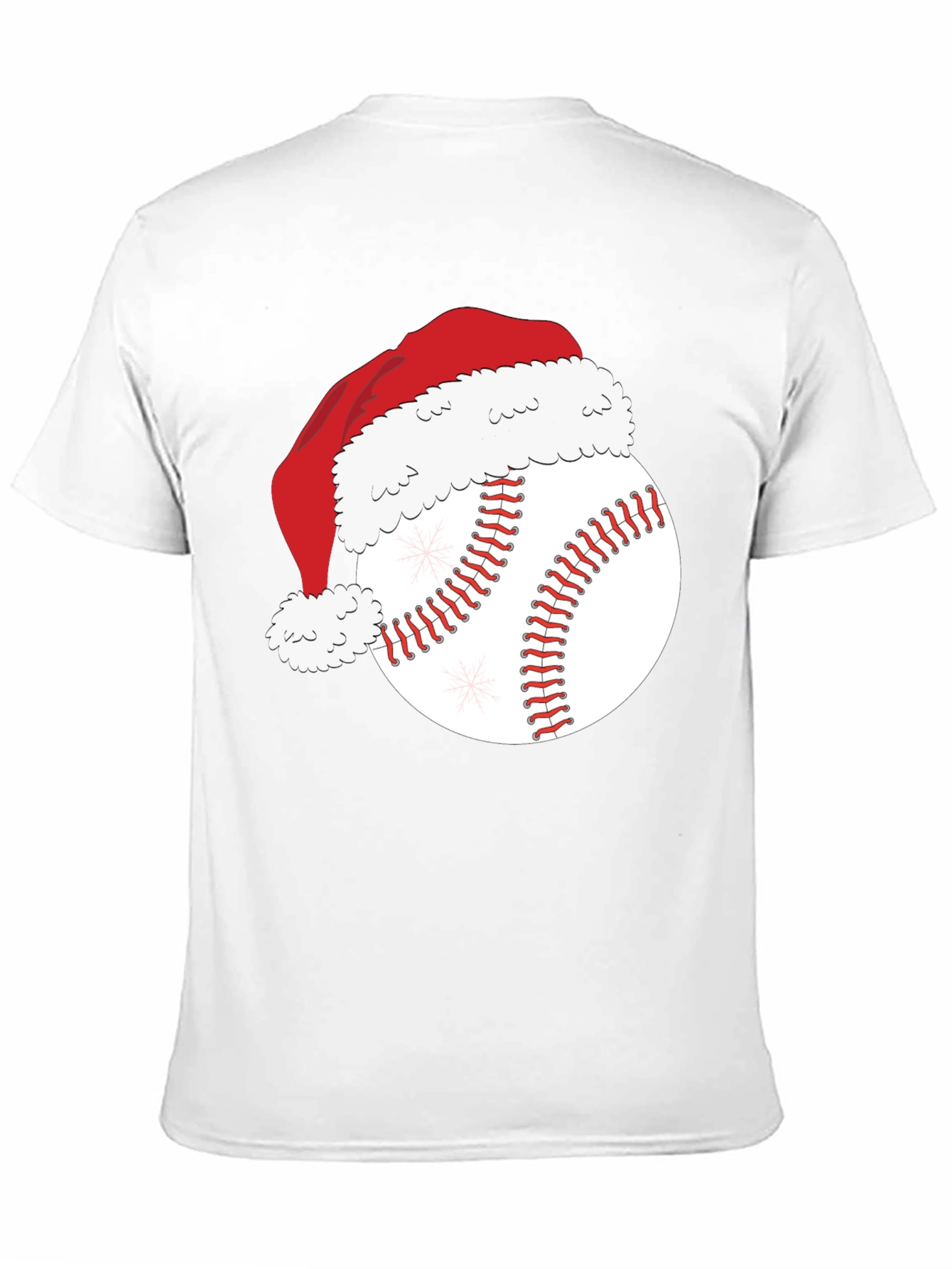 Black Festive Baseball Santa Hat T-Shirt view 11