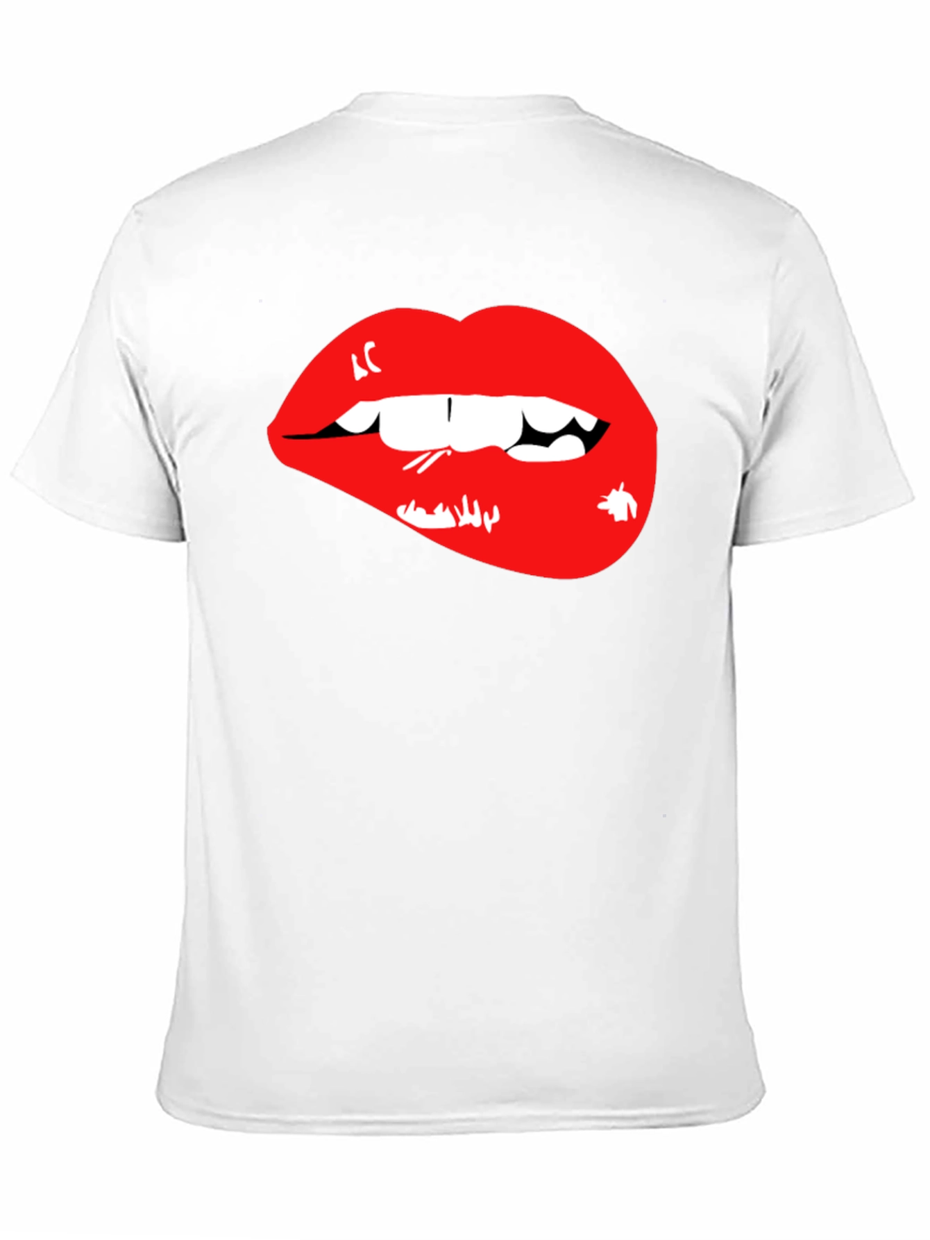Black Red Lips Graphic Black T-Shirt view 11