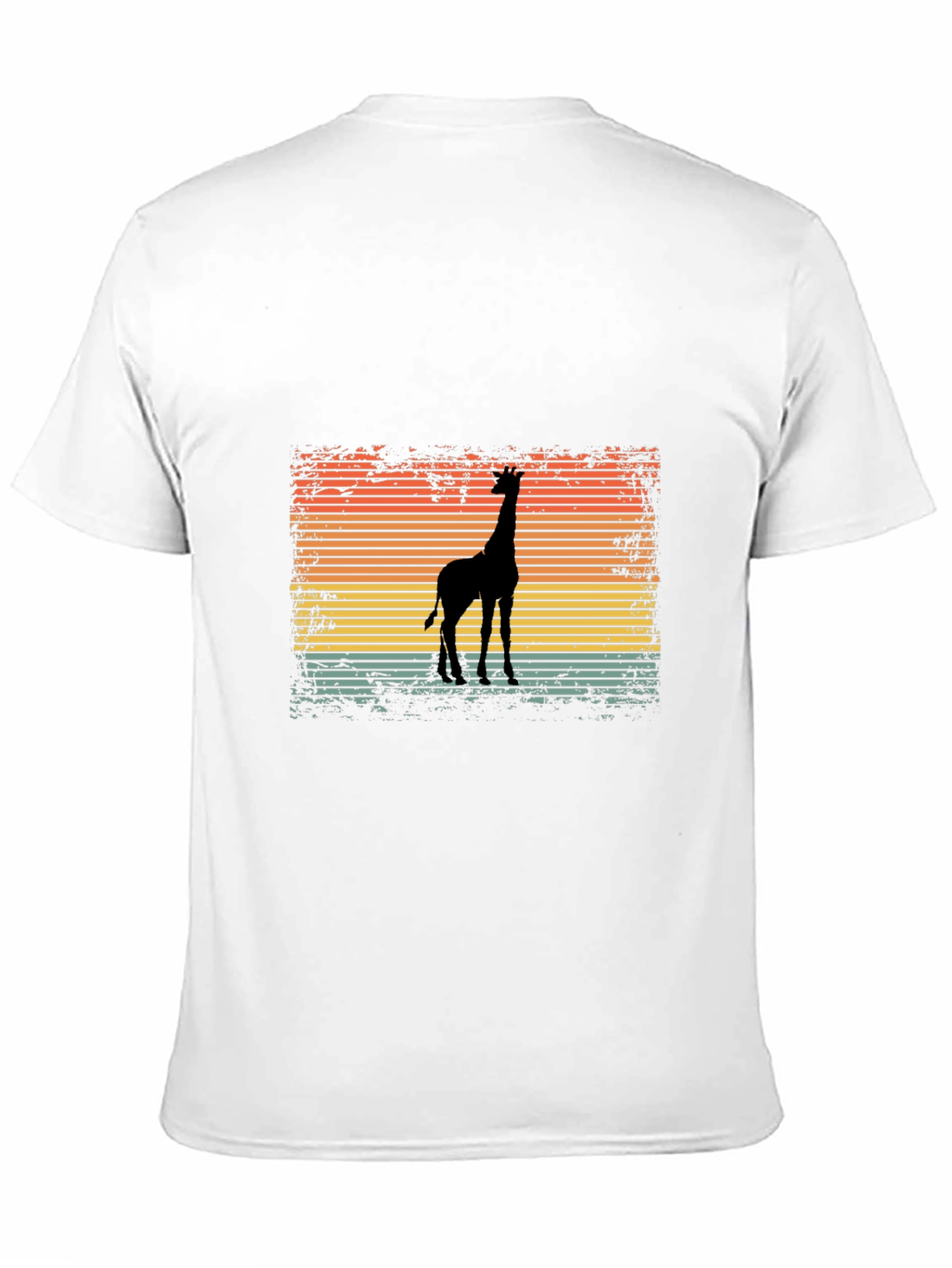 Black Retro Giraffe Sunset Graphic T-Shirt view 11