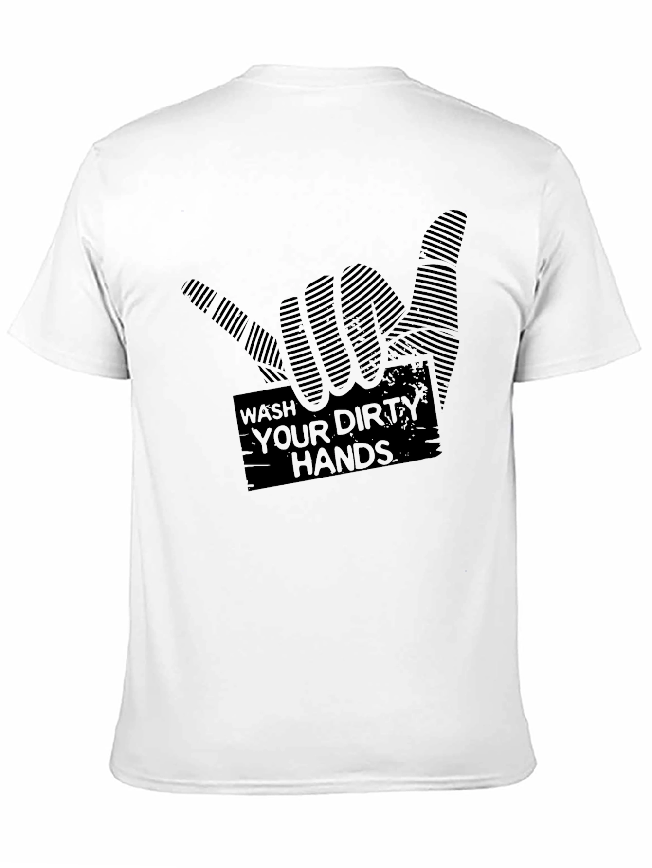 Black Wash Your Dirty Hands Graphic T-Shirt view 11