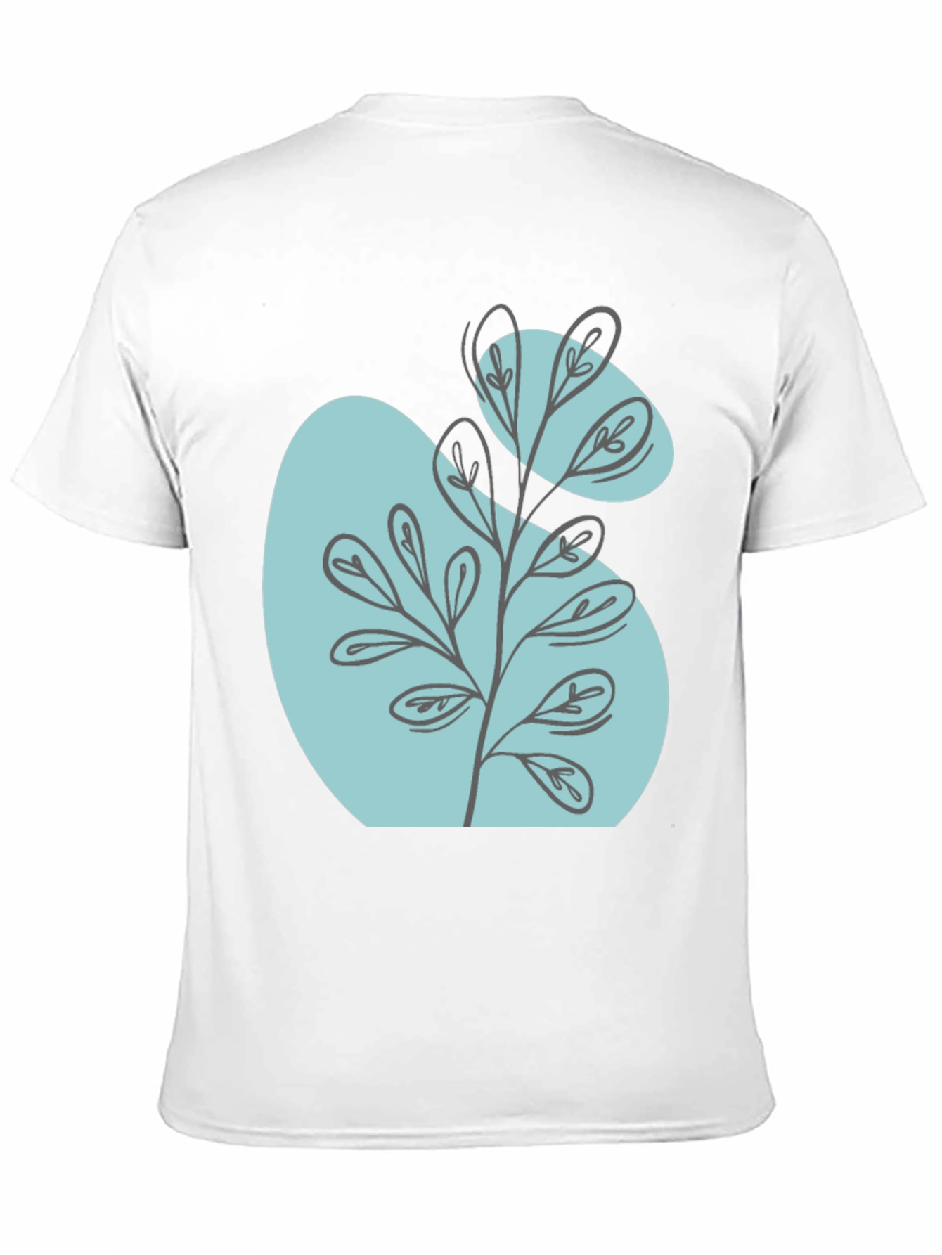 Black Abstract Botanical Graphic Black T-Shirt view 11