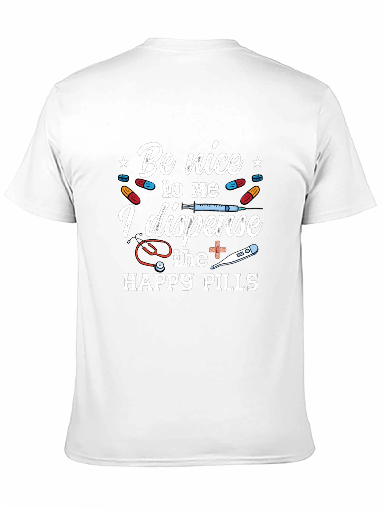 Black Funny "Happy Pills" Graphic T-Shirt view 11