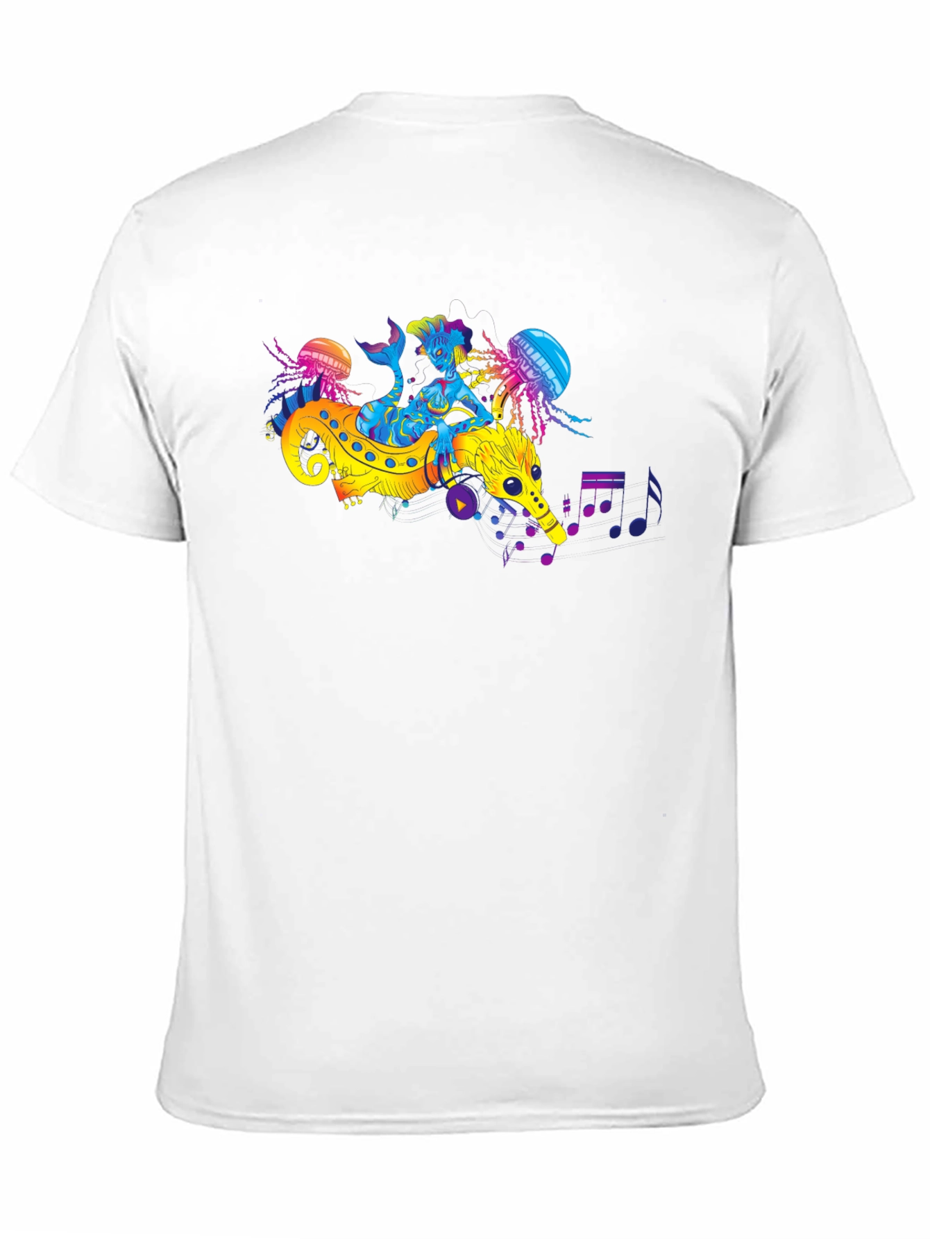 Black Sea Serpent Mermaid Music T-Shirt view 11