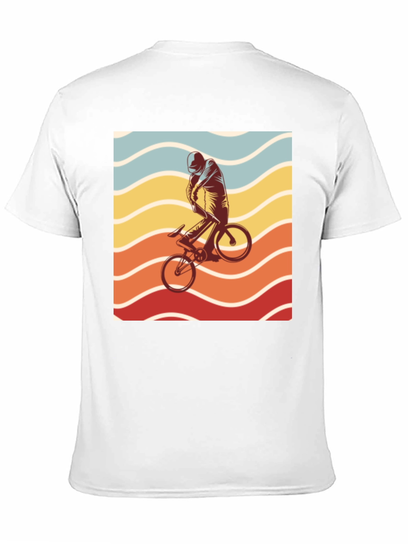 Black Retro Sunset Cyclist Graphic Tee - Black view 11