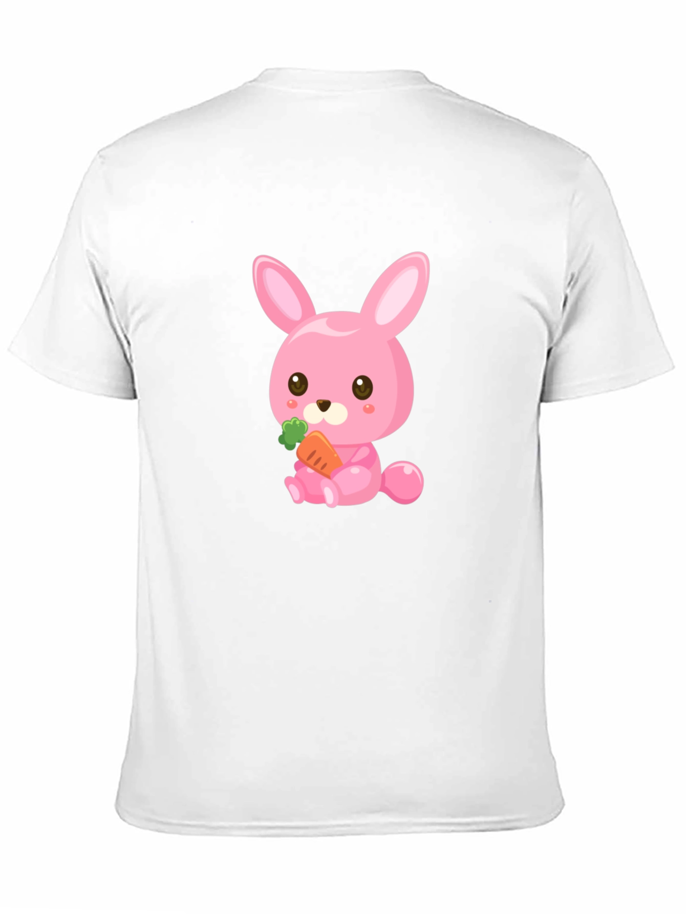 Black Cute Pink Bunny with Carrot Graphic Tee view 11