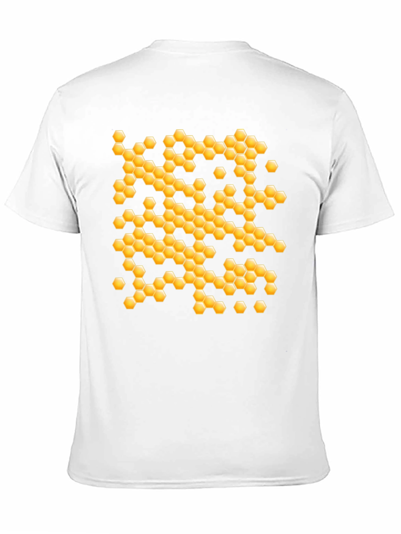 Black Honeycomb Pattern Graphic T-Shirt view 11