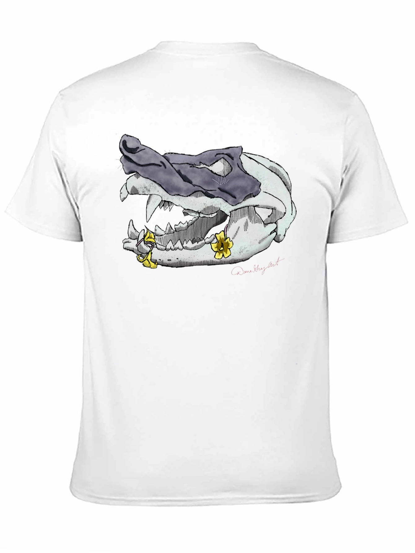 Black Skull and Flowers Graphic Tee - Unique Design view 11