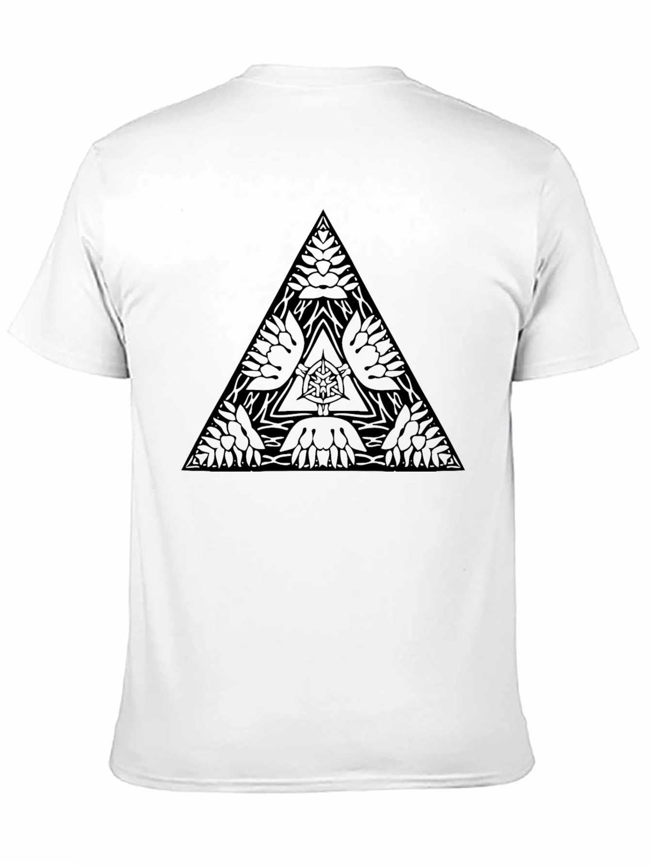 Black Geometric Triangle Graphic Tee - Black view 11