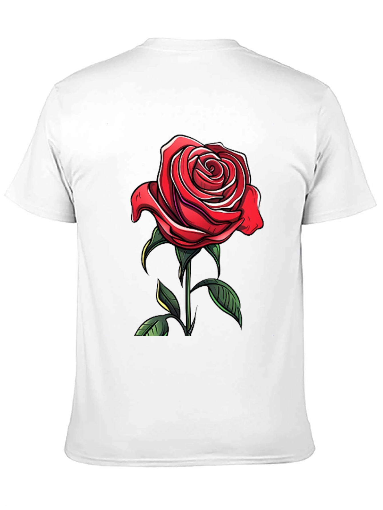 Black Red Rose Graphic Tee - Elegant Floral Design view 11