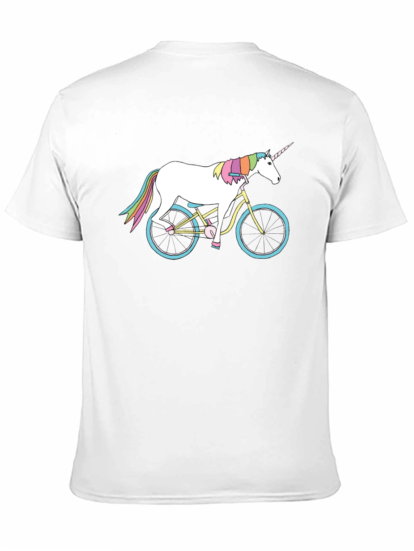 Black Unicorn on Bike Graphic T-Shirt - Unique Design view 11