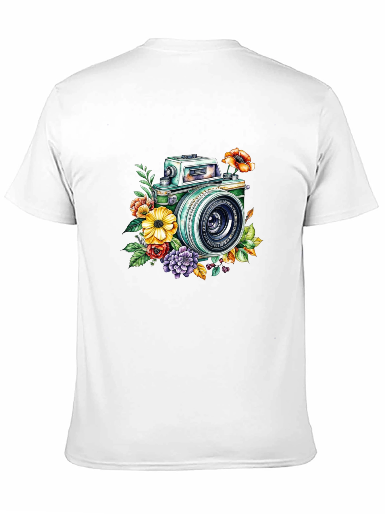 Black Floral Camera Graphic Tee - Vintage Style view 11