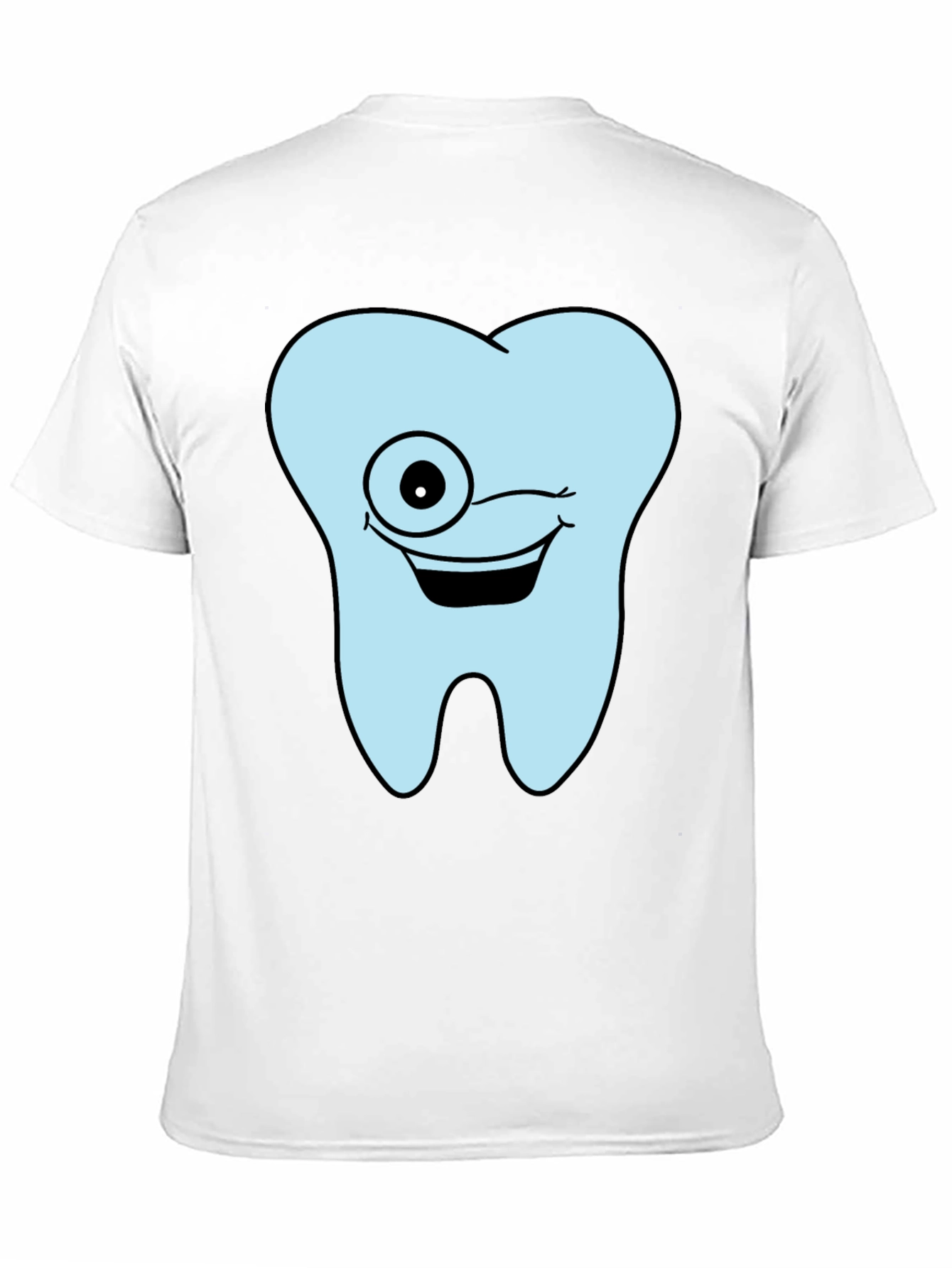 Black Winking Tooth Graphic T-Shirt - Black Cotton Tee view 11