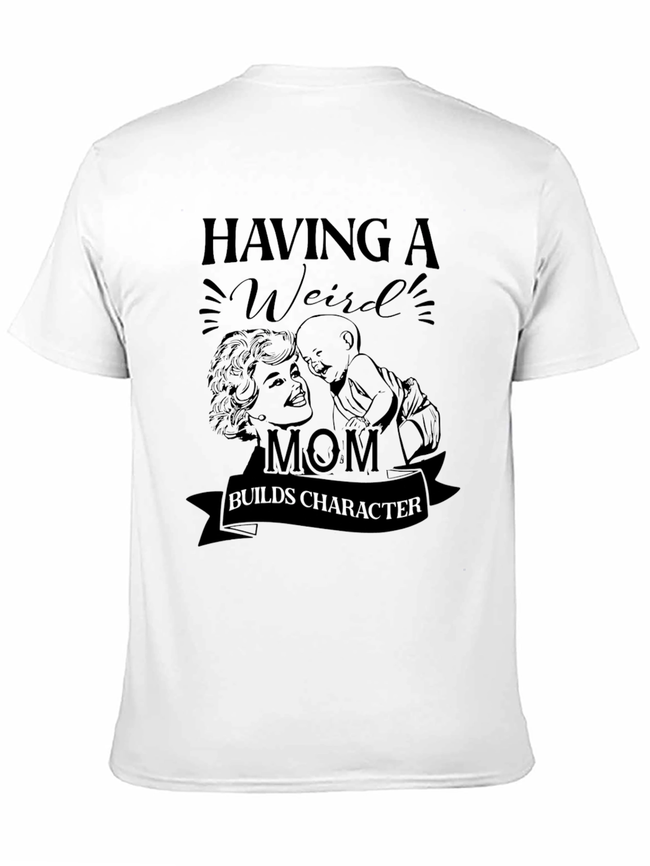 Black Weird Mom Builds Character Black T-Shirt view 11
