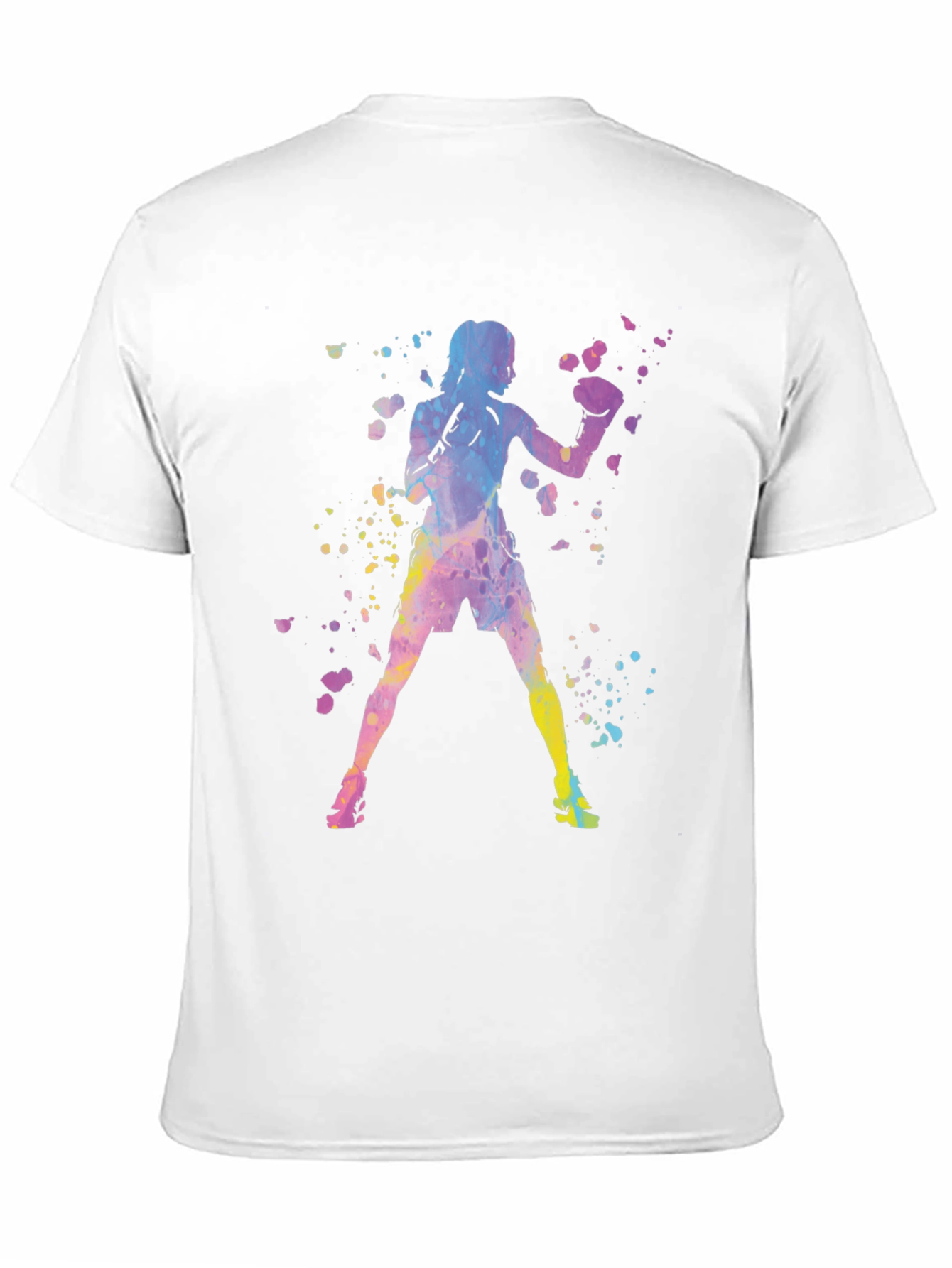 Black Watercolor Boxer Graphic Tee - Unisex Black T-Shirt view 11