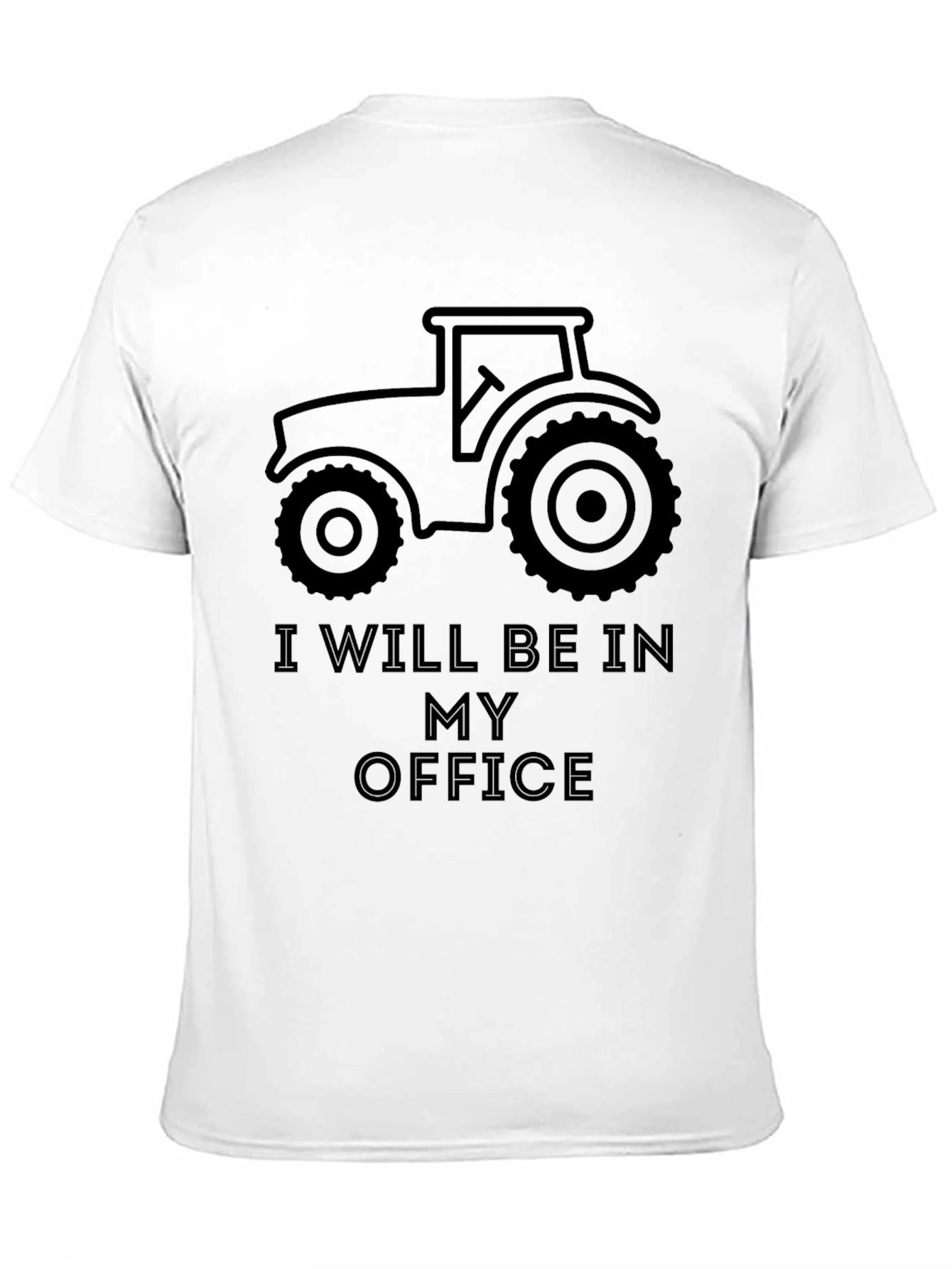 Black Tractor Office Funny Farm T-Shirt view 11