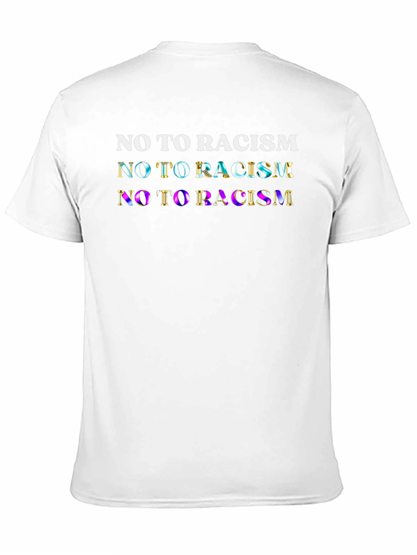 Black No To Racism Graphic T-Shirt - Unisex Equality Tee view 11
