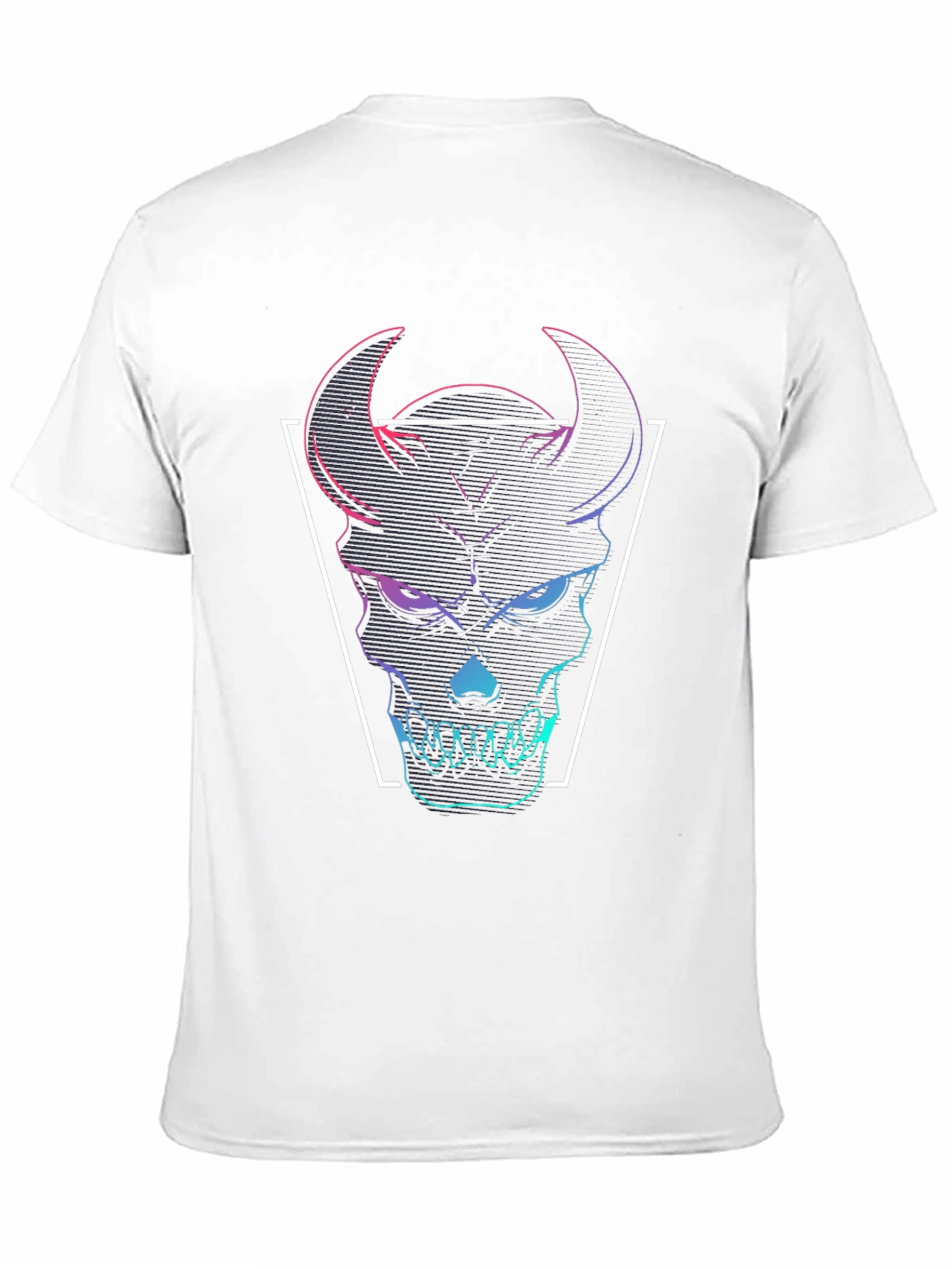 Black Neon Demon Skull Graphic Tee - Black Cotton T-Shirt view 11