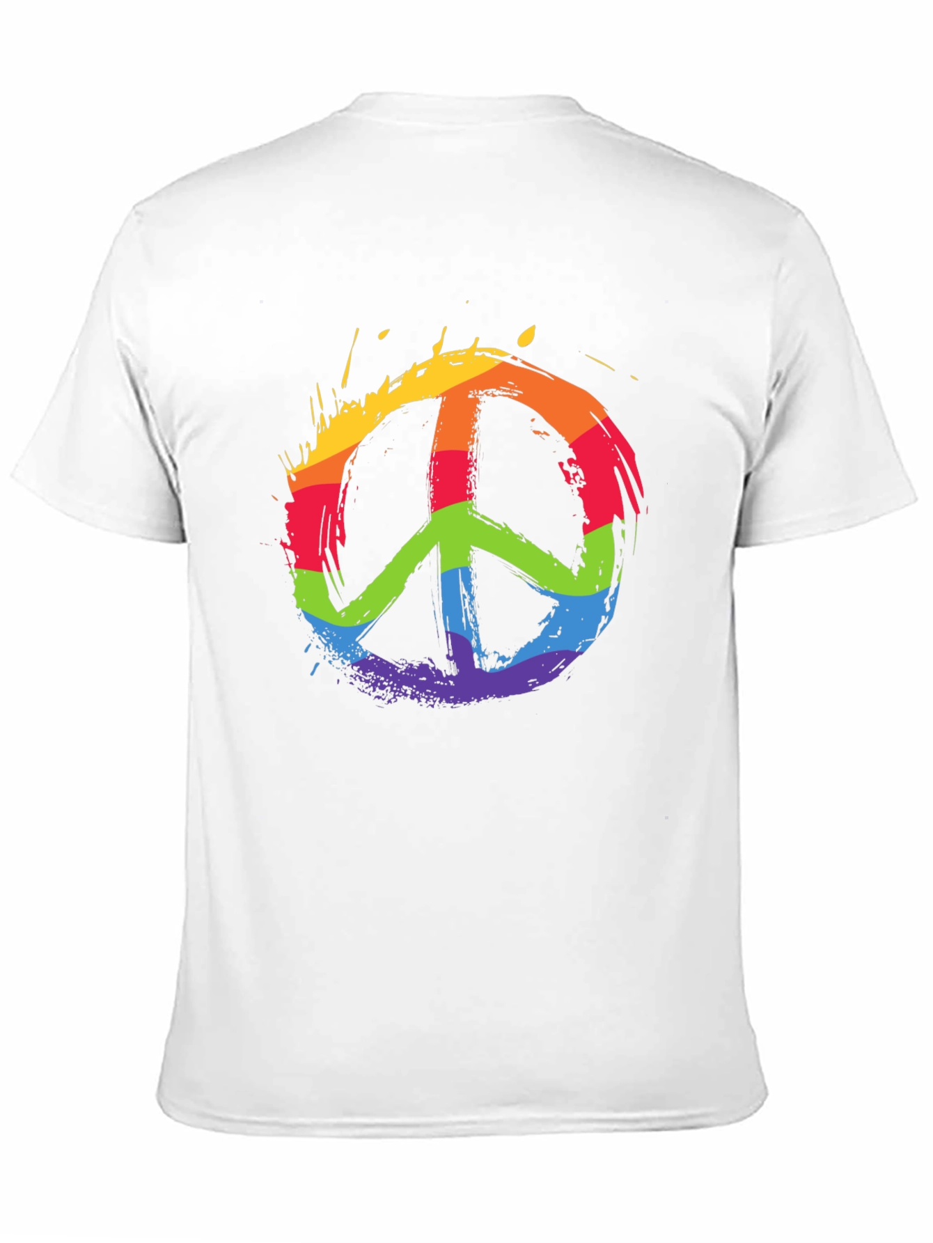 Black Rainbow Peace Sign Graphic T-Shirt view 11