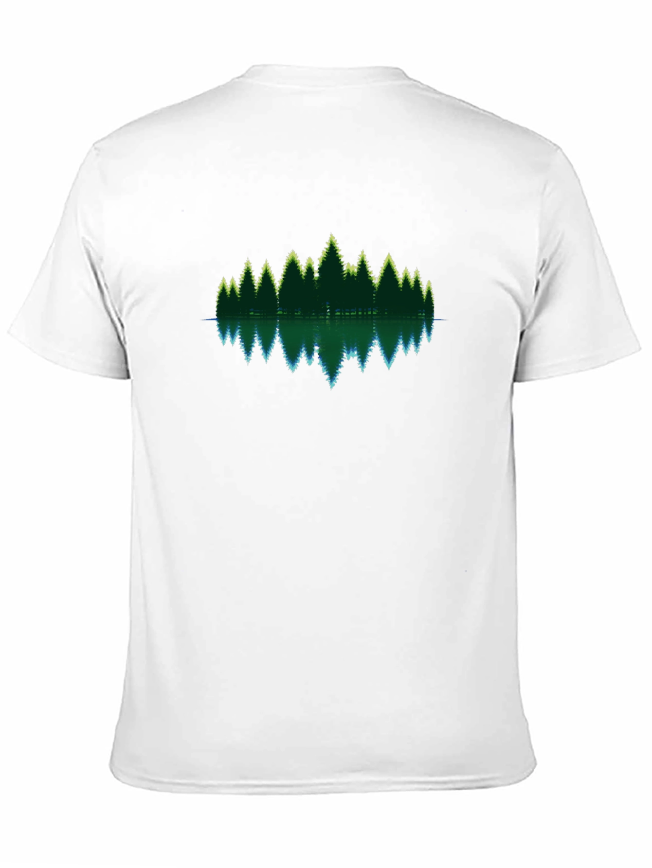 Black Nature Reflective Forest Graphic T-Shirt view 11