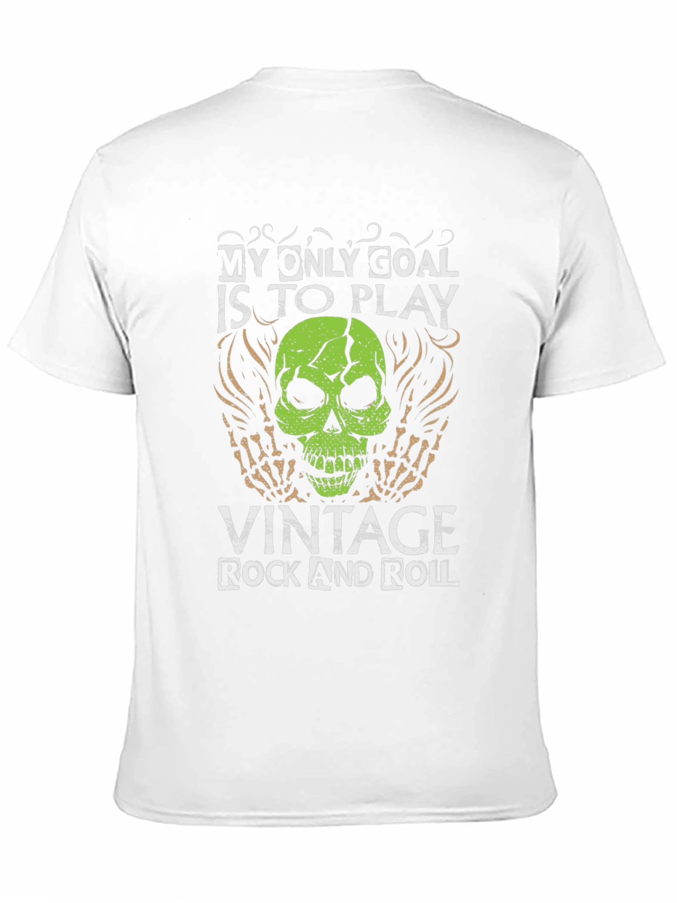 Black Vintage Rock & Roll Skull Graphic Tee view 11
