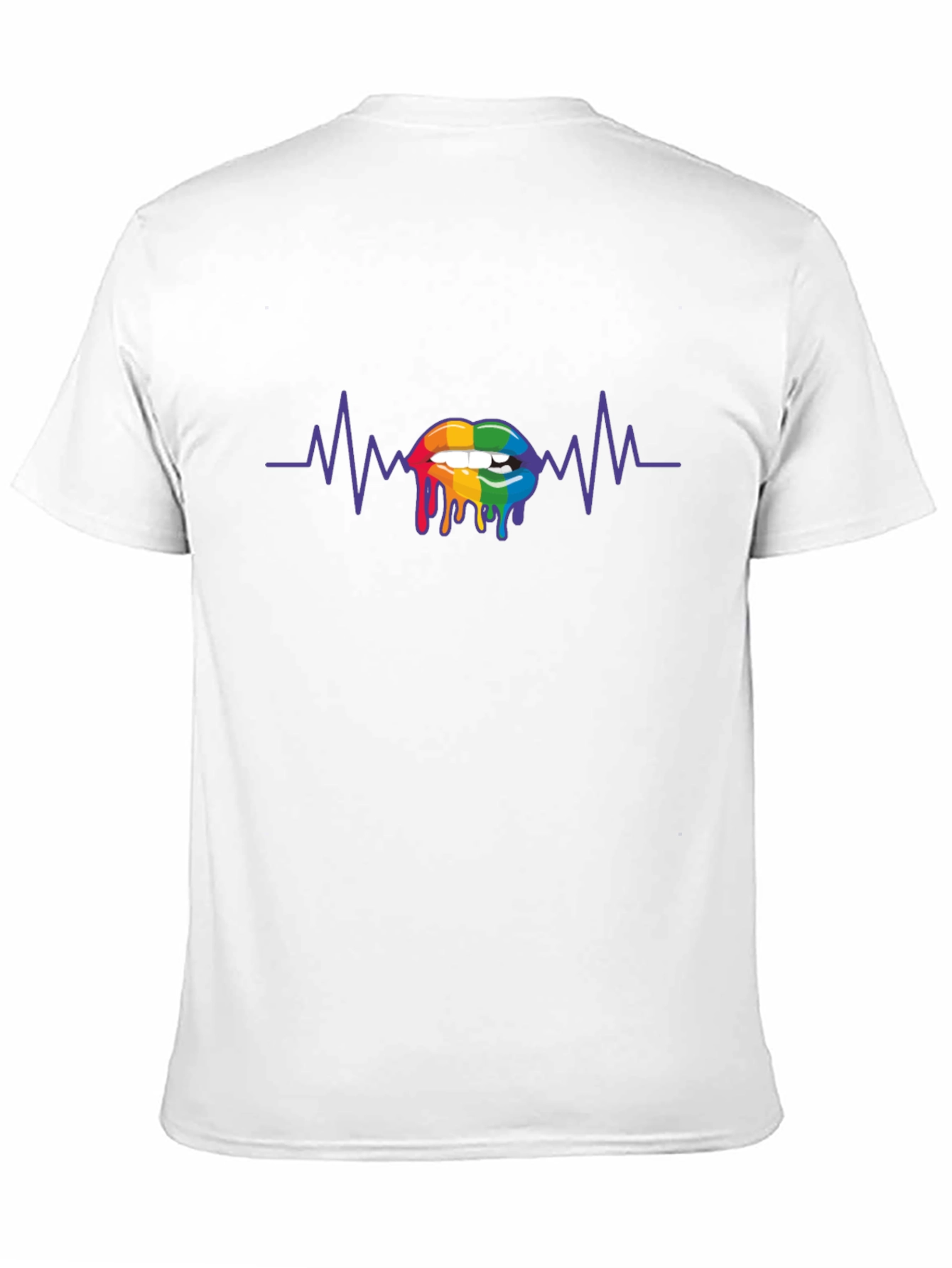 Black Rainbow Lips Heartbeat Graphic Tee view 11