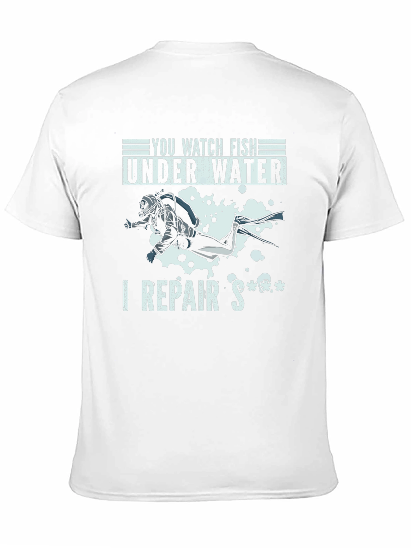Black Funny Diver T-Shirt - I Repair Stuff view 11