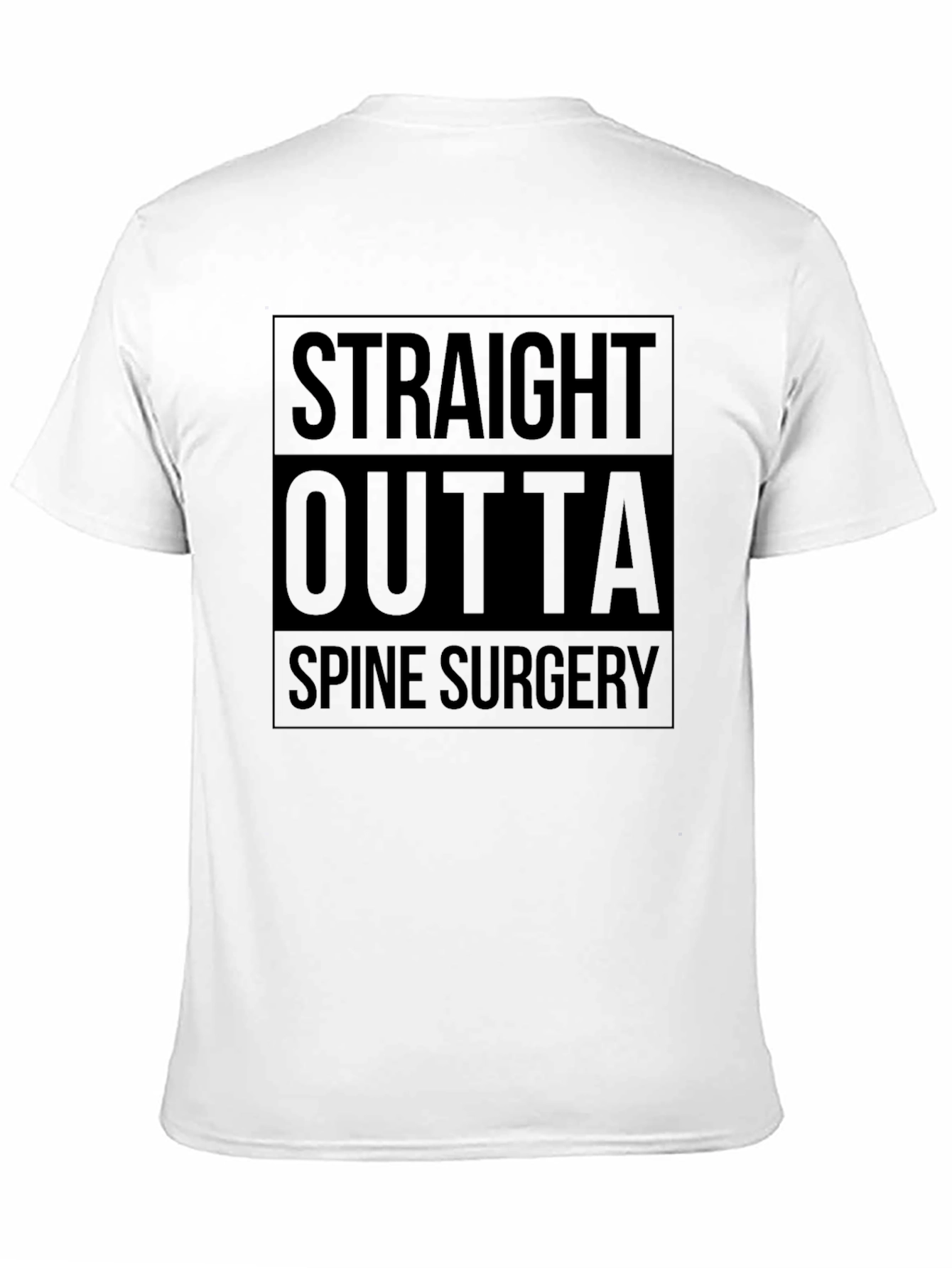 Black Straight Outta Spine Surgery Black T-Shirt view 11